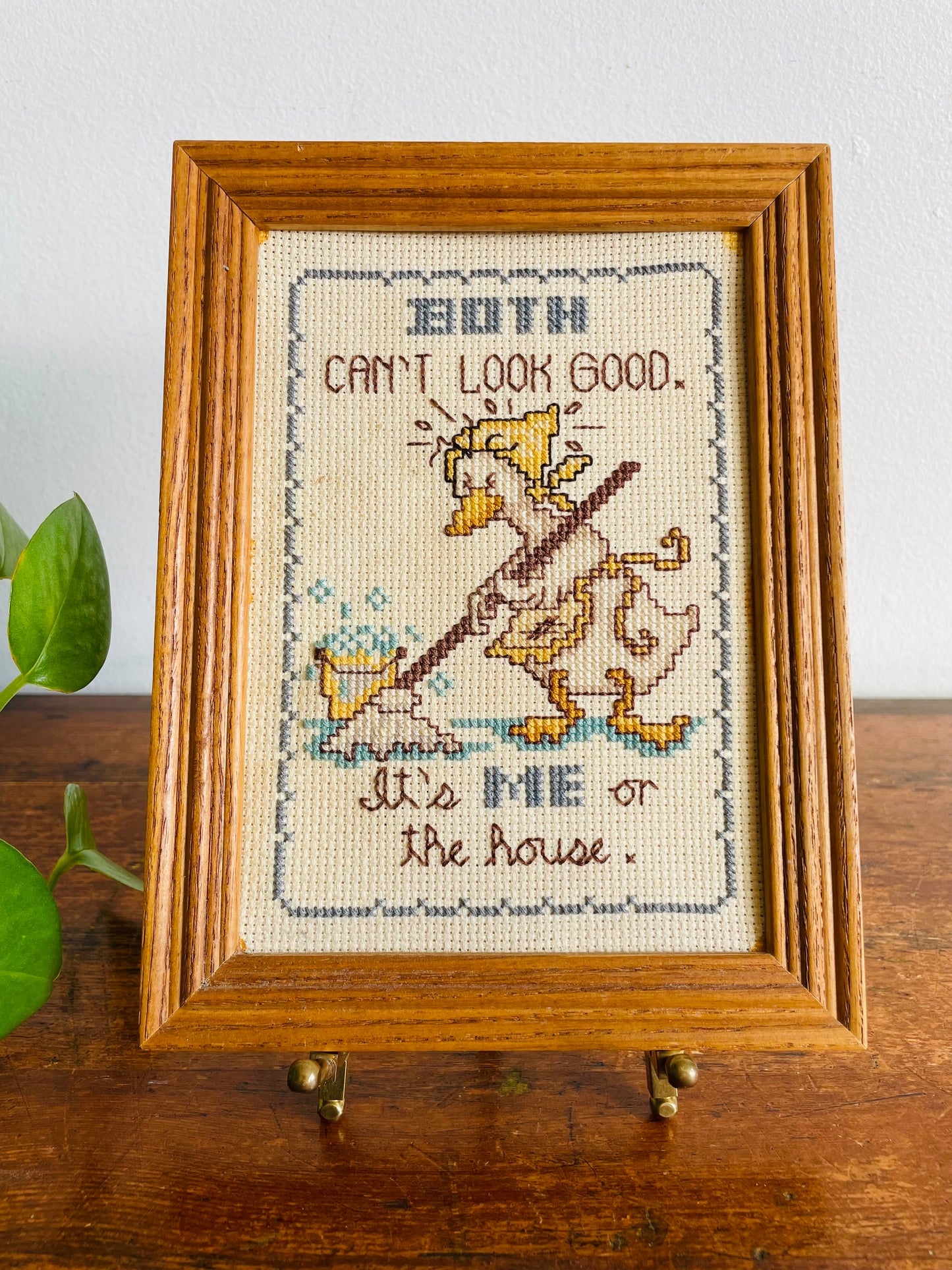 Vintage Duck Embroidery Picture - Both Can't Look Good. It's ME or the House.