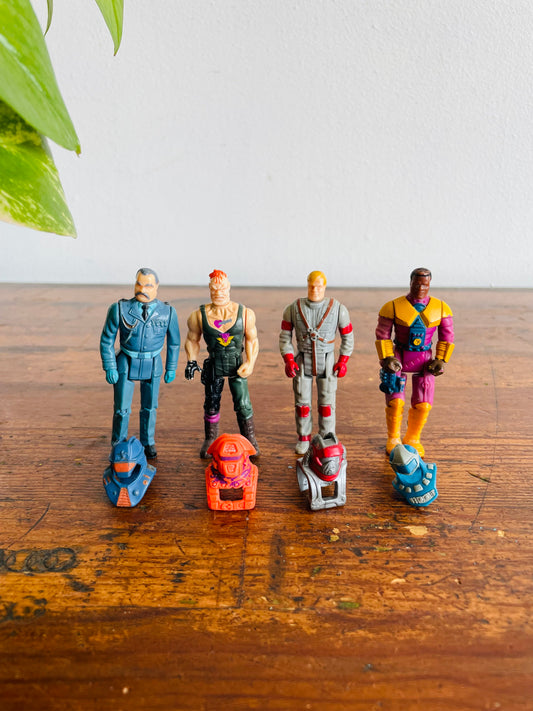 1986 Kenner M.A.S.K. Action Figure Bundle - Set of 4 Men & 4 Masks - Miles Mayhem, Matt Trakker, Bruno Sheppard GTO & Hondo Maclean - Set of 8 Pieces