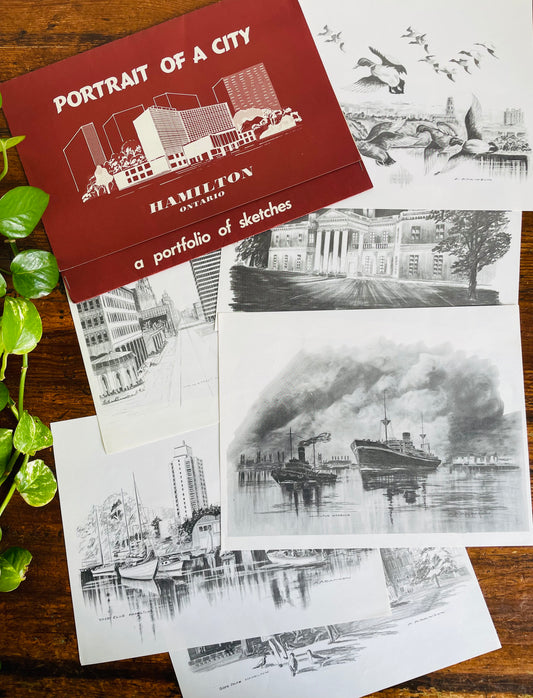 Vintage The Ambitious City - A Portfolio of Sketches of Hamilton, Ontario by A. Adamson - Includes 6 Prints