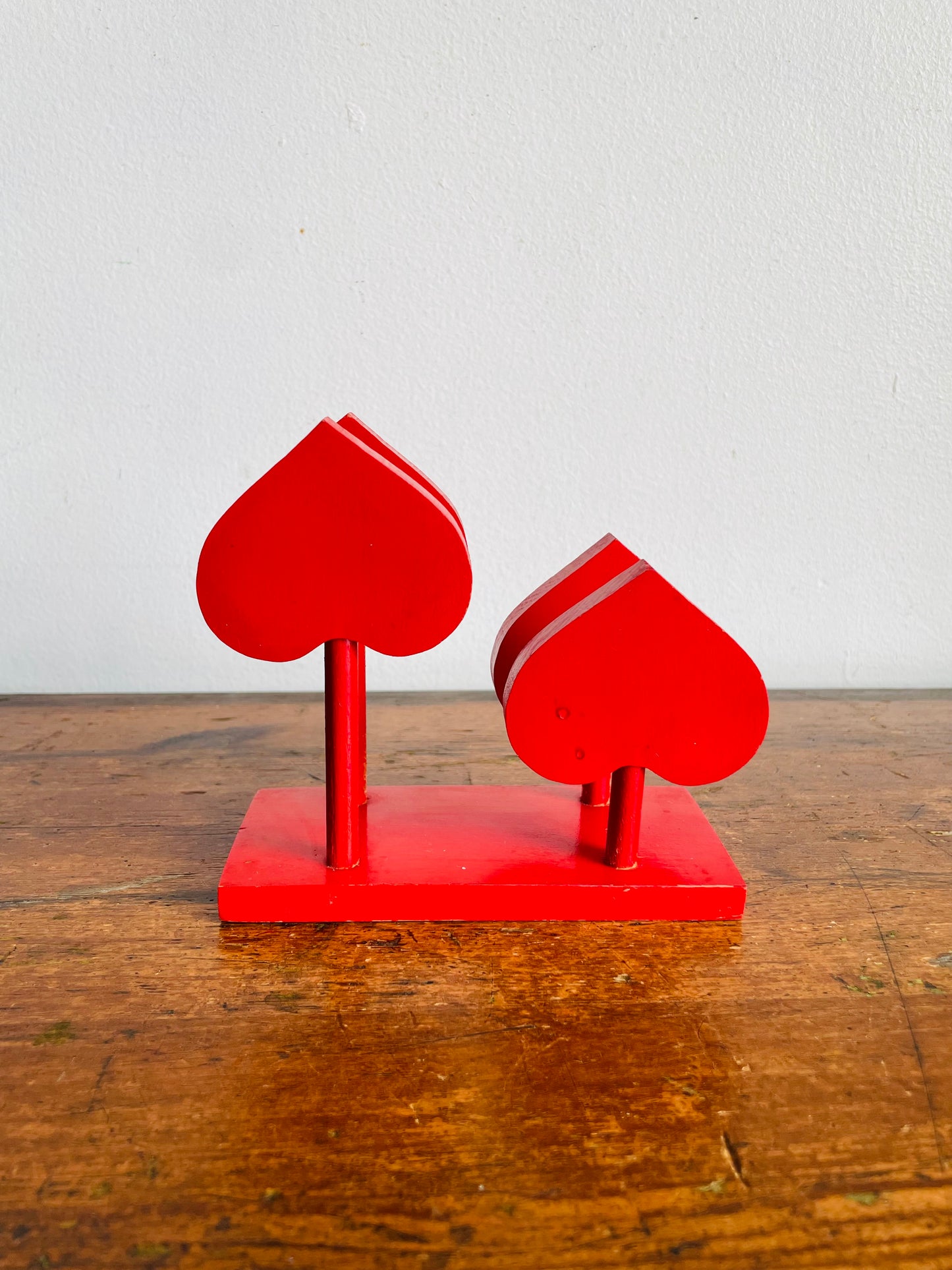 Vintage Aarikka Finland Red Wood Napkin Holder with Spade Heart Design - Finnish Scandinavian Scandi Kitchen