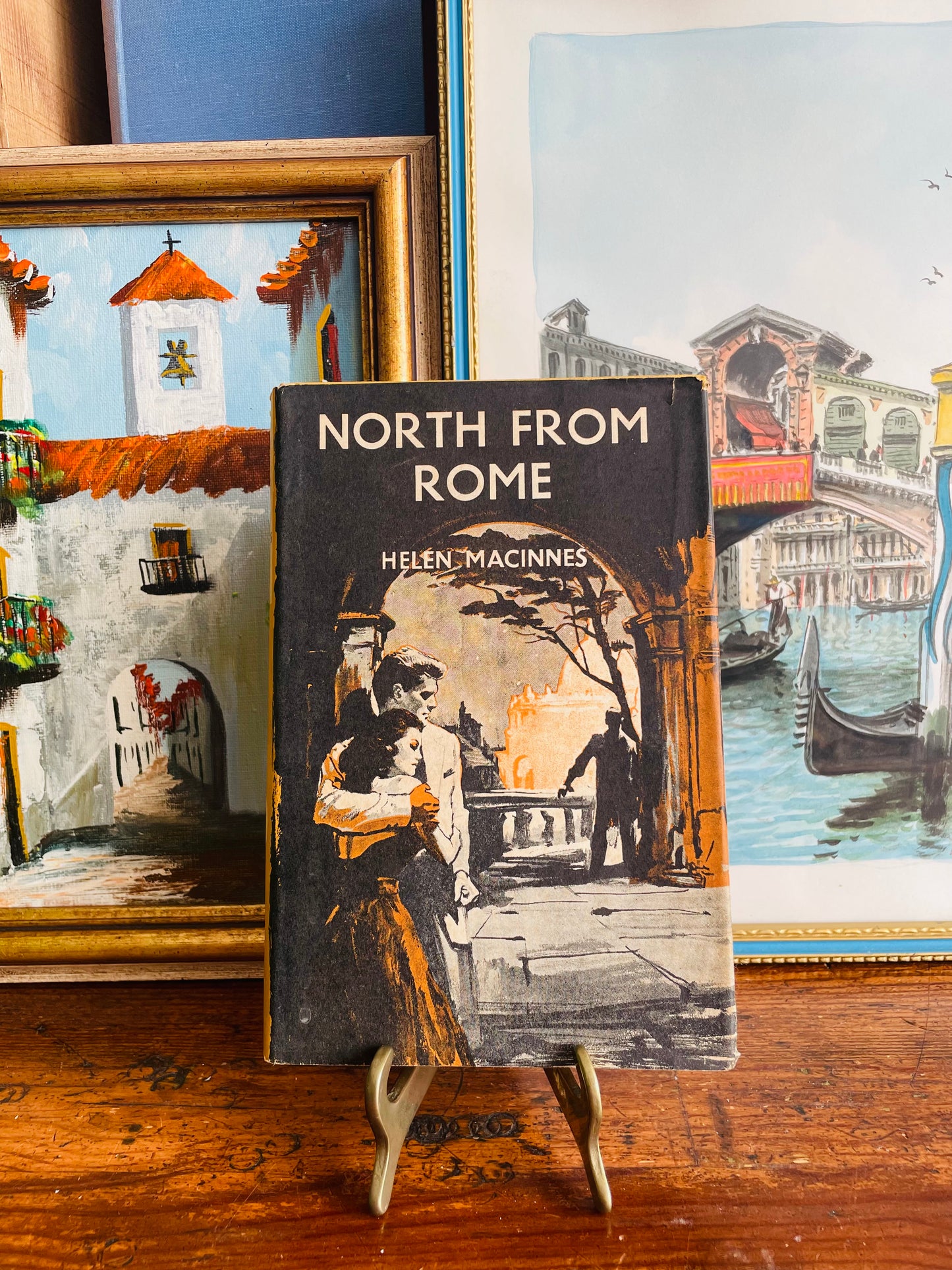 North From Rome by Helen MacInnes - Yellow Clothbound Hardcover Book (1958) - Secret Agent Cold War Thriller