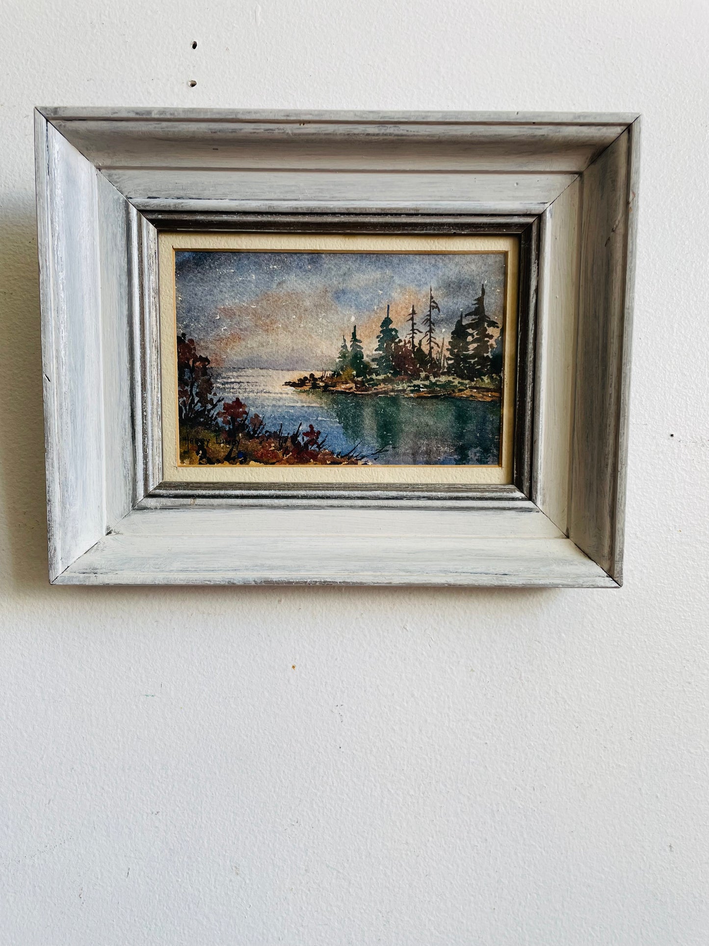 Vintage Original Art Watercolour Painting Picture - "Door County Evening" - Wisconsin - Artist Signed