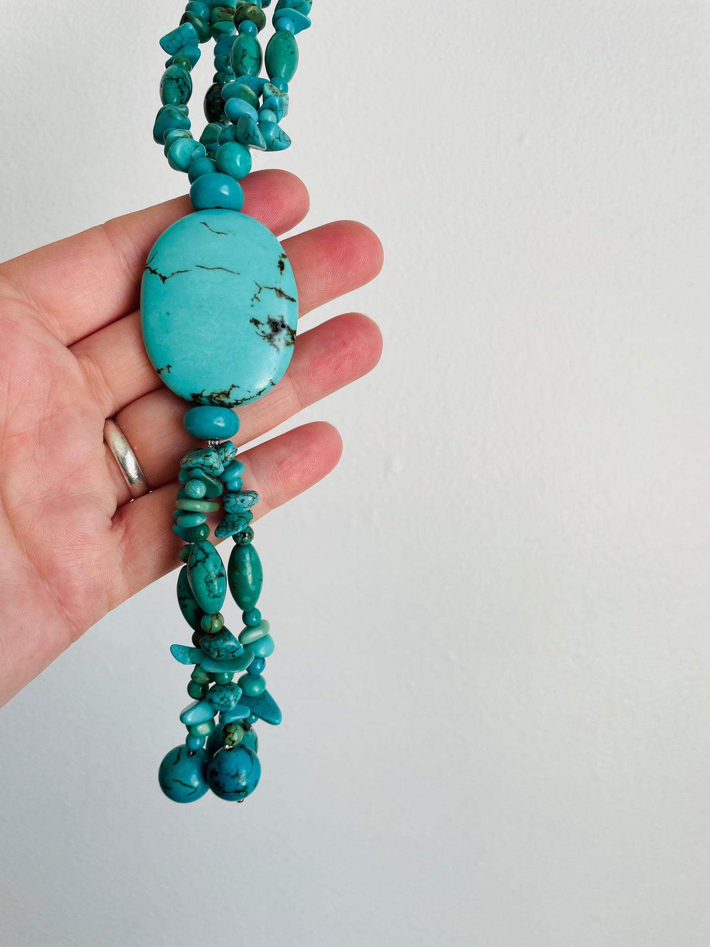 Turquoise Stone Beaded Necklace