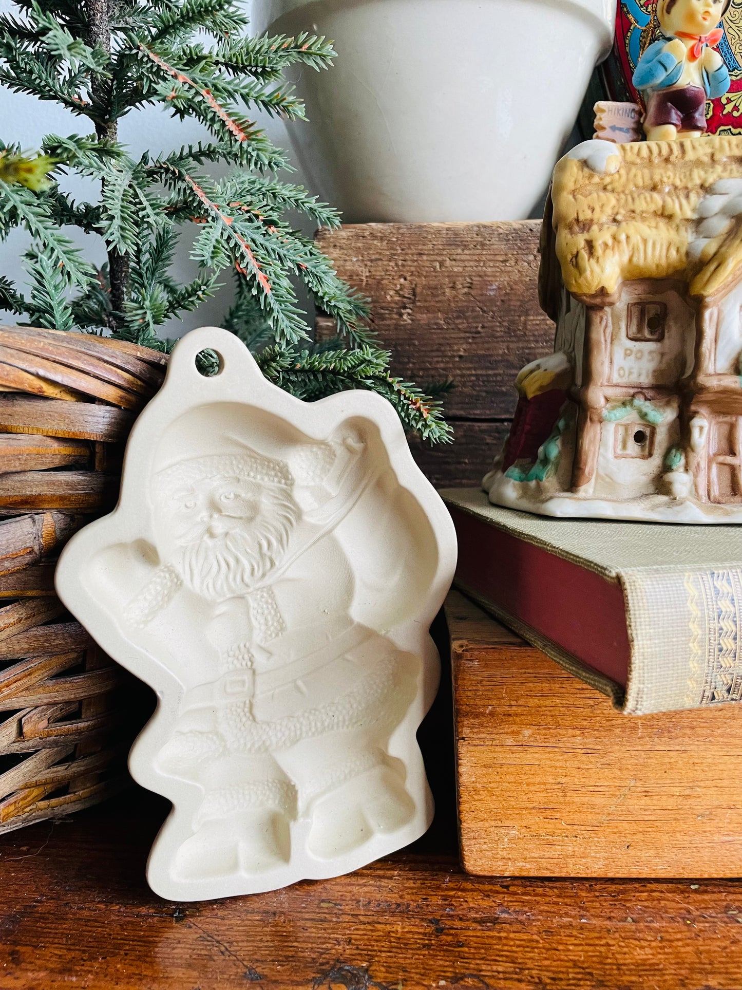 Santa Claus Shortbread Cookie Ceramic Mold