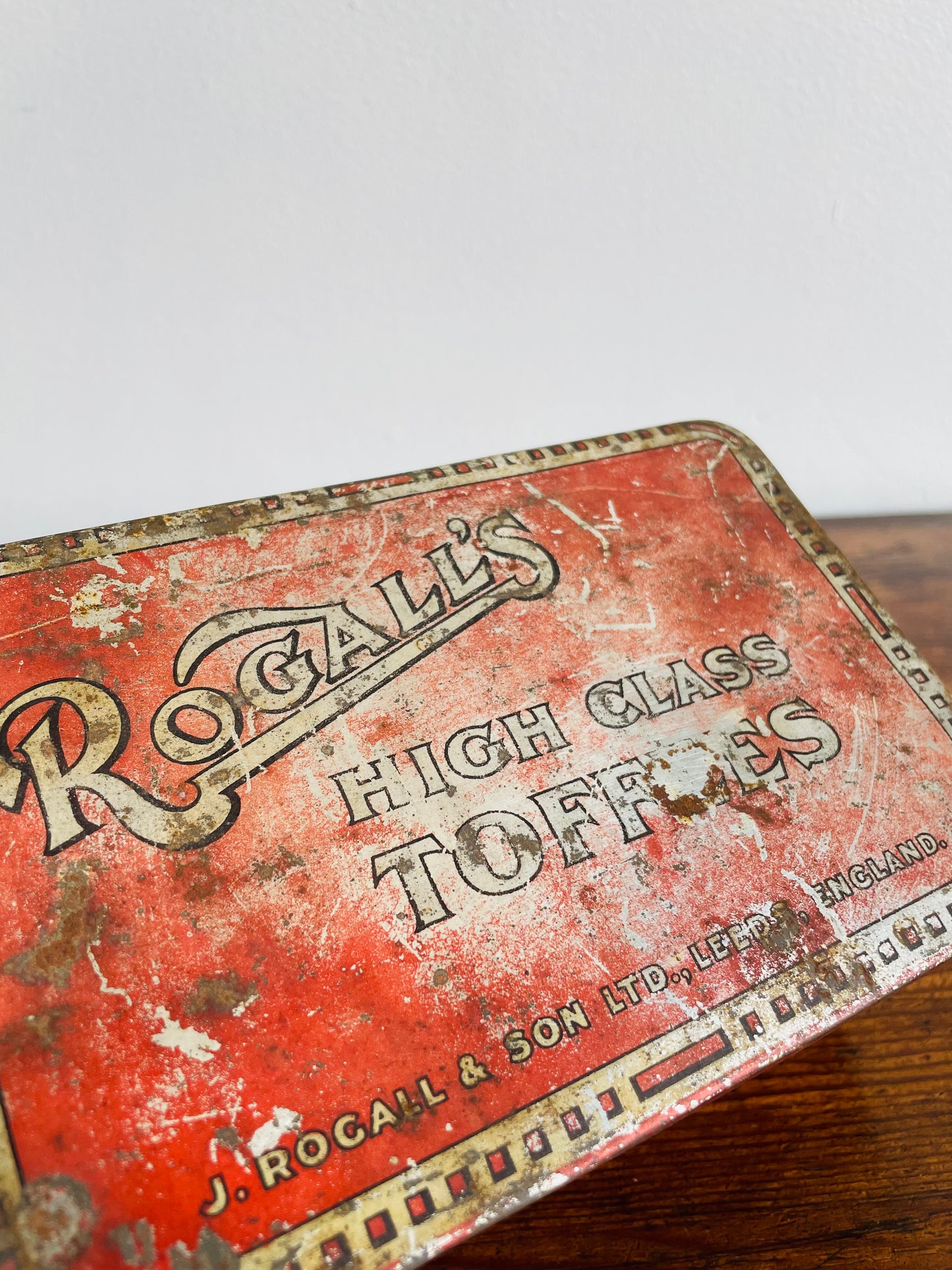 Rogall's High Class Toffees Tin with Hinged Lid - J. Rogall & Son Leeds England
