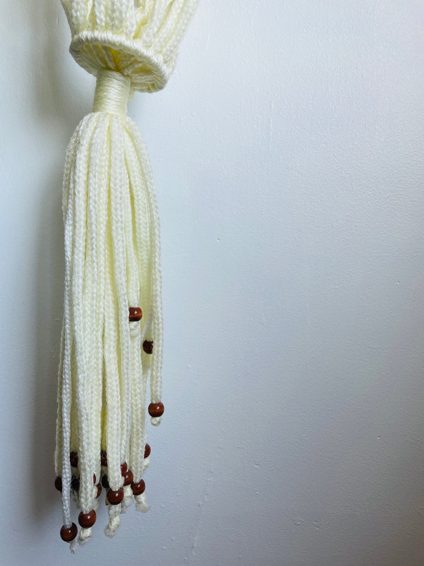 Extra Large Macrame Plant Hanger with Wood Beads - 57" / 4.75 Feet Long