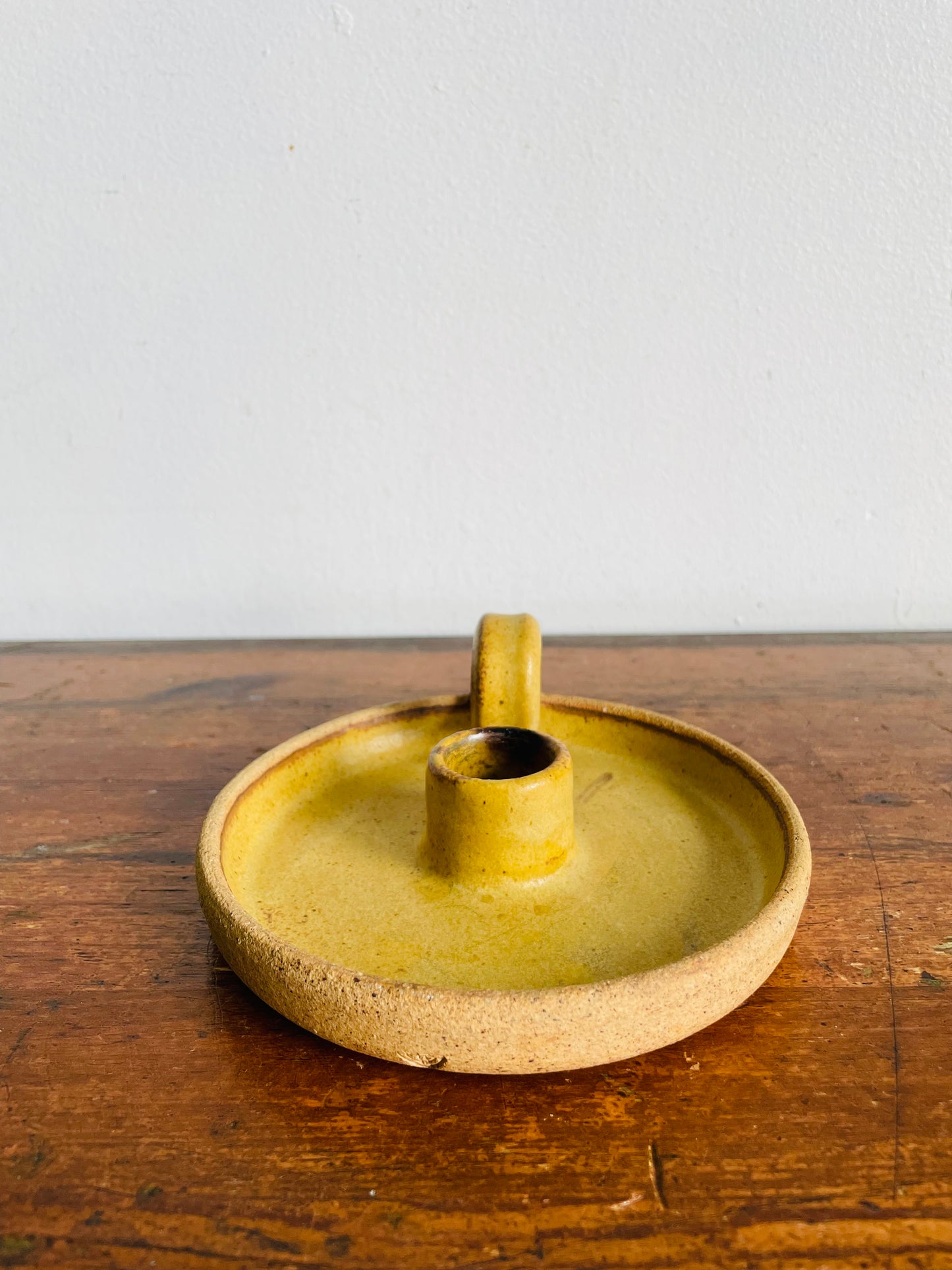 Vintage Studio Art Pottery Chamberstick Candle Holder
