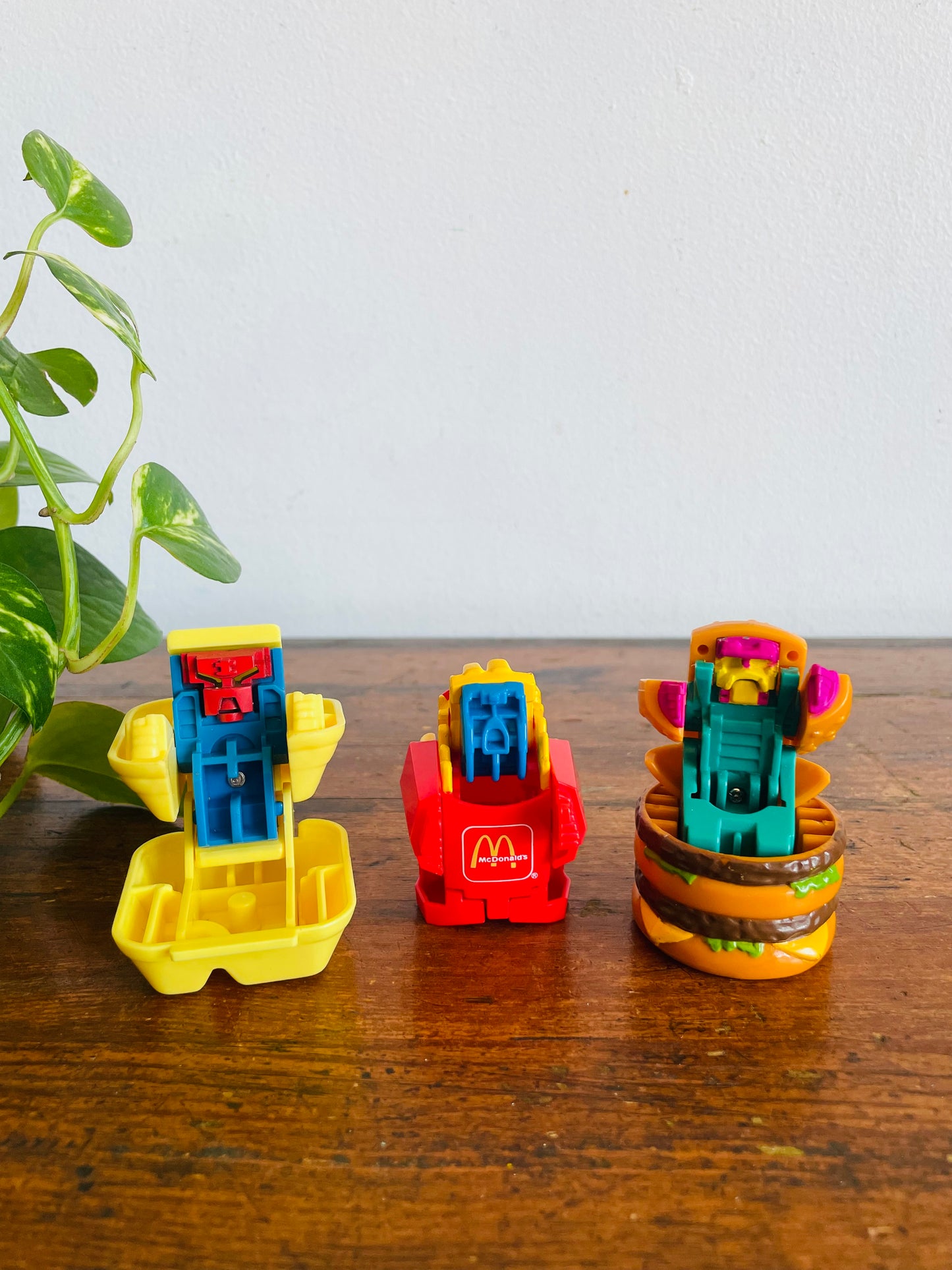 Vintage 1987 McDonald's Happy Meal Toy Bundle #2 - Changeables Transformers - Chicken McNuggets, French Fries & Big Mac - Set of 3