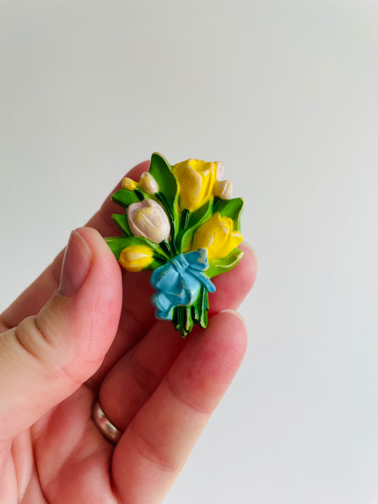 Easter Holiday Pin - Bouquet of Tulip Flowers
