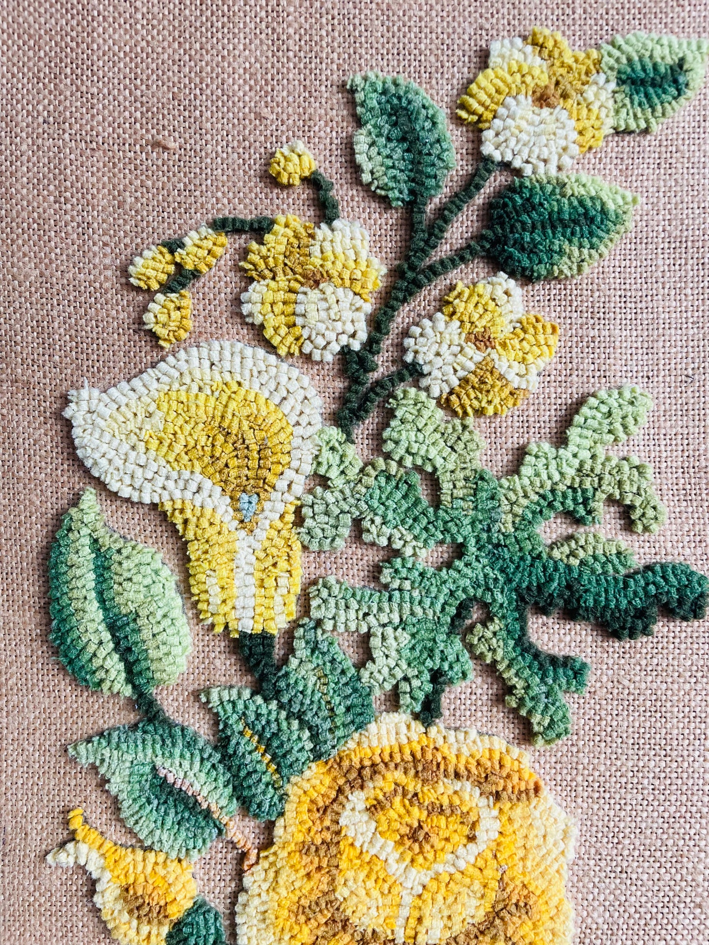 Tall Floral Rug Hook Embroidery Picture - June 15, 1979