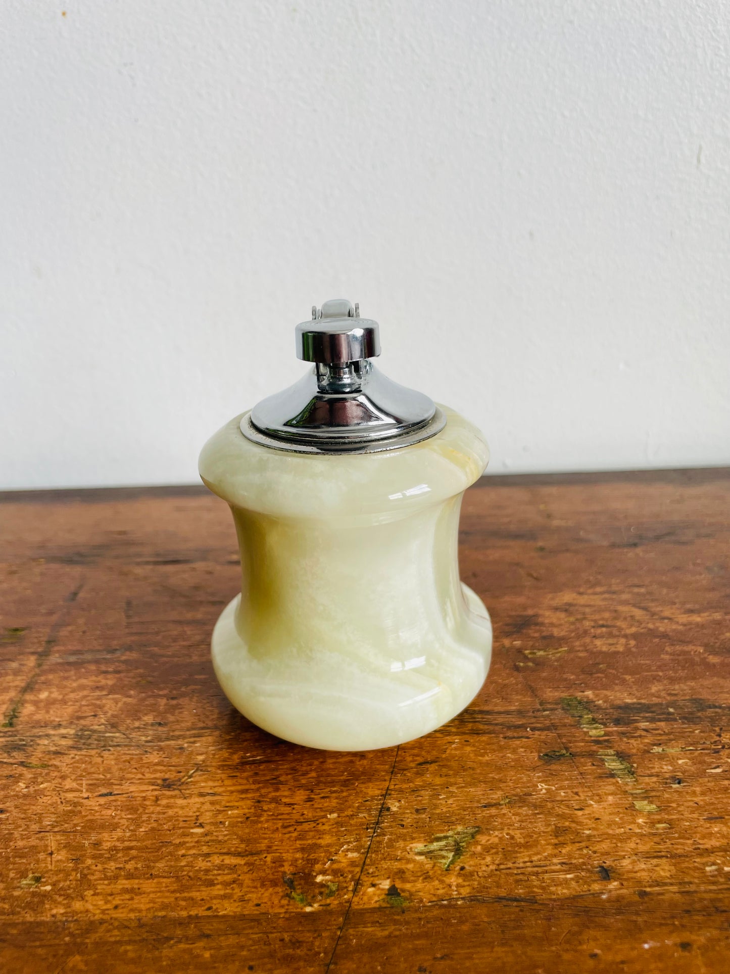 Vintage Royal Heavy & Solid Onyx of Pakistan Marble Stone Table Lighter - Made in Italy