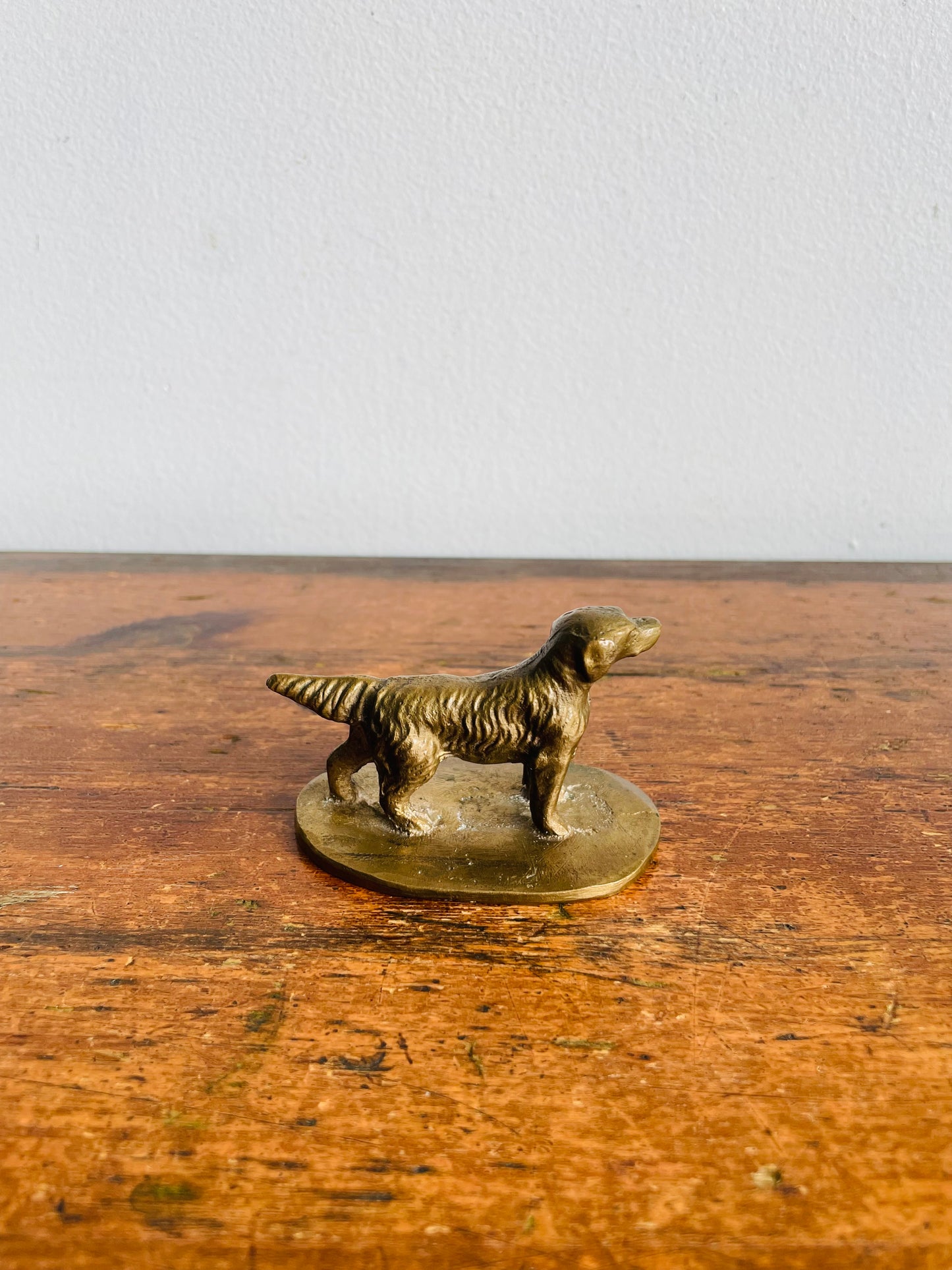 Vintage Brass Irish Setter Dog Figurine