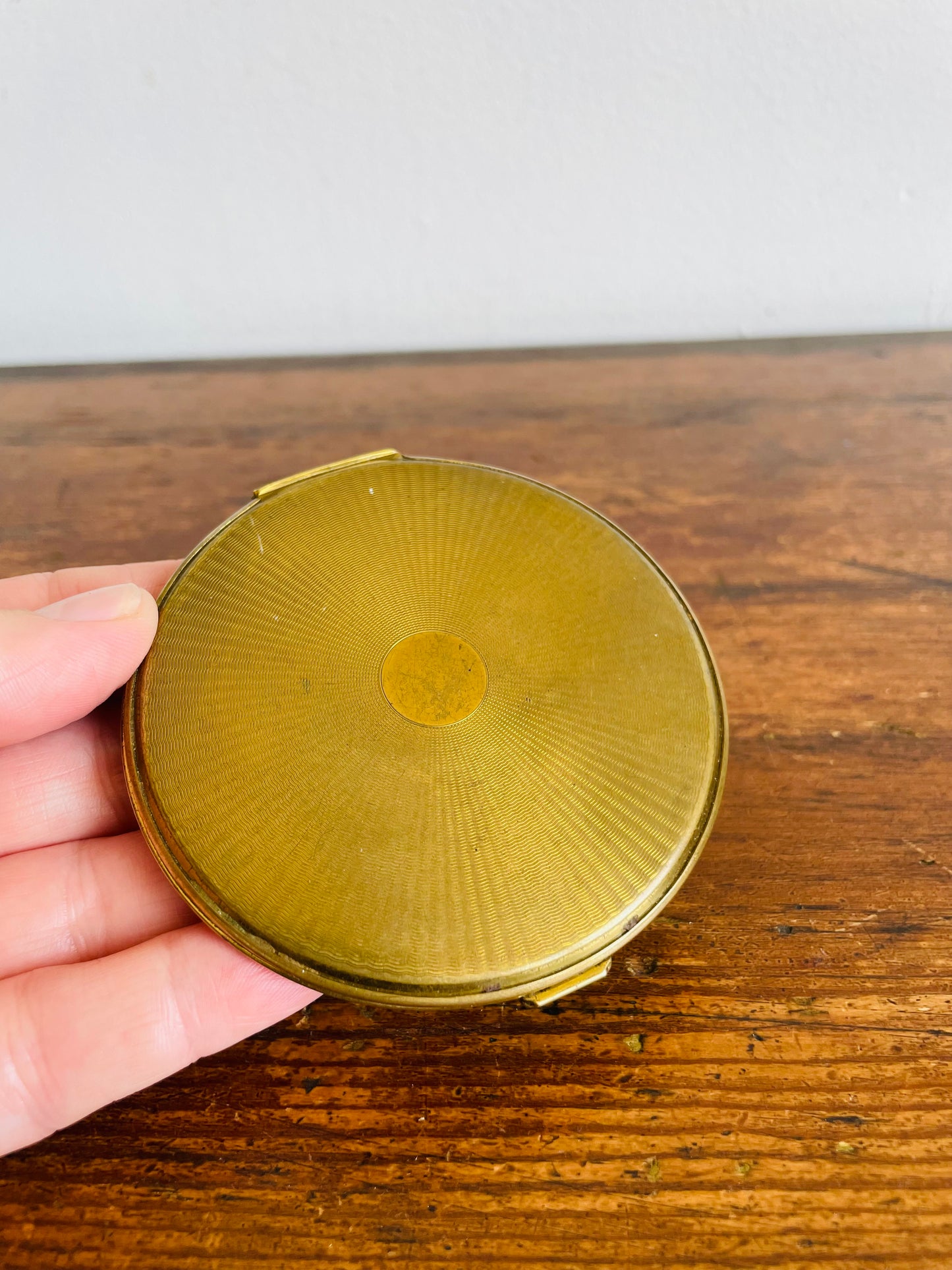 Swiss Made Brass Compact Makeup Case with Mirror