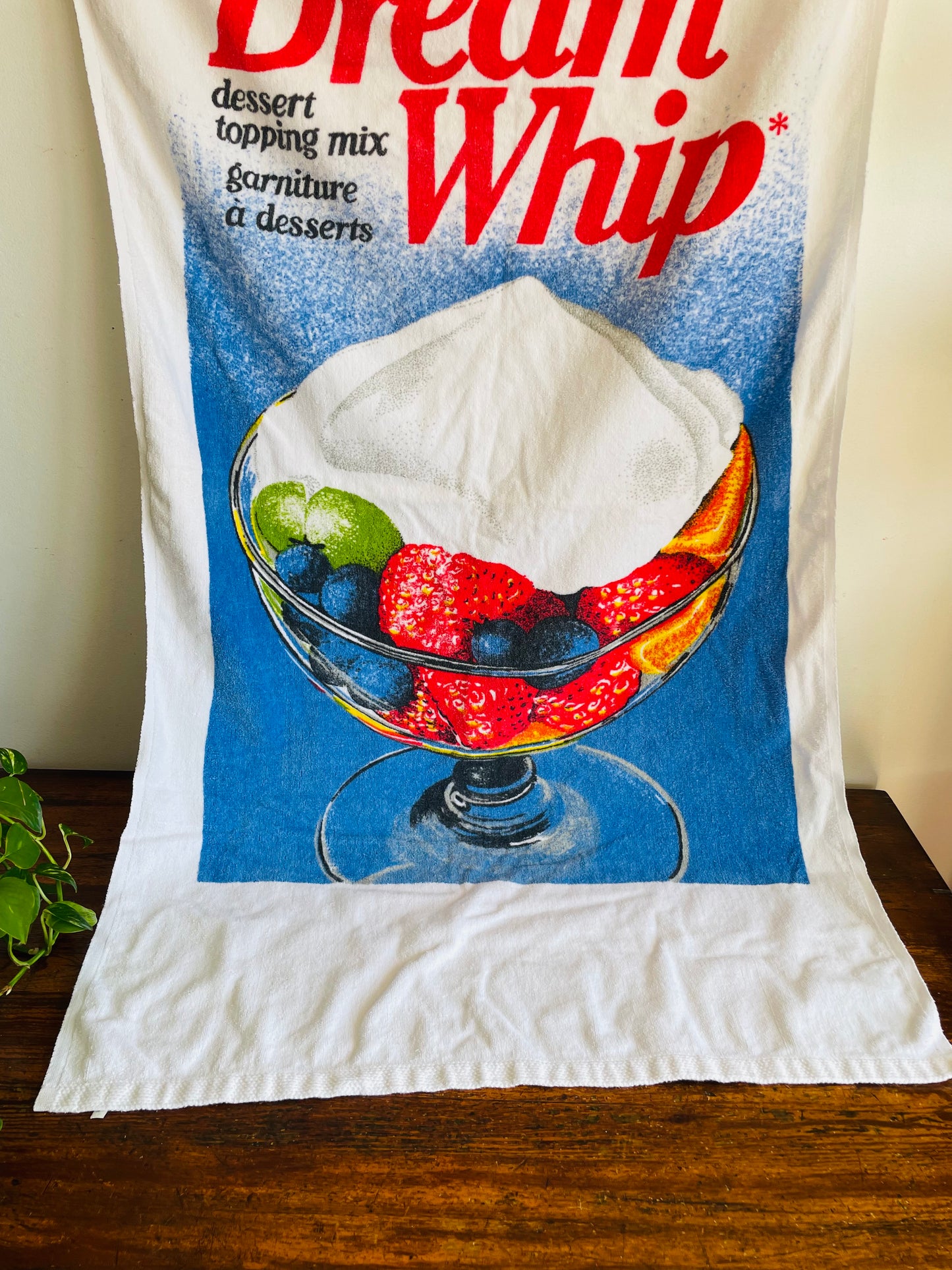 Vintage Rare Dream Whip 100% Cotton Plush & Absorbent Beach Towel - Fun Dessert Marketing Advertising