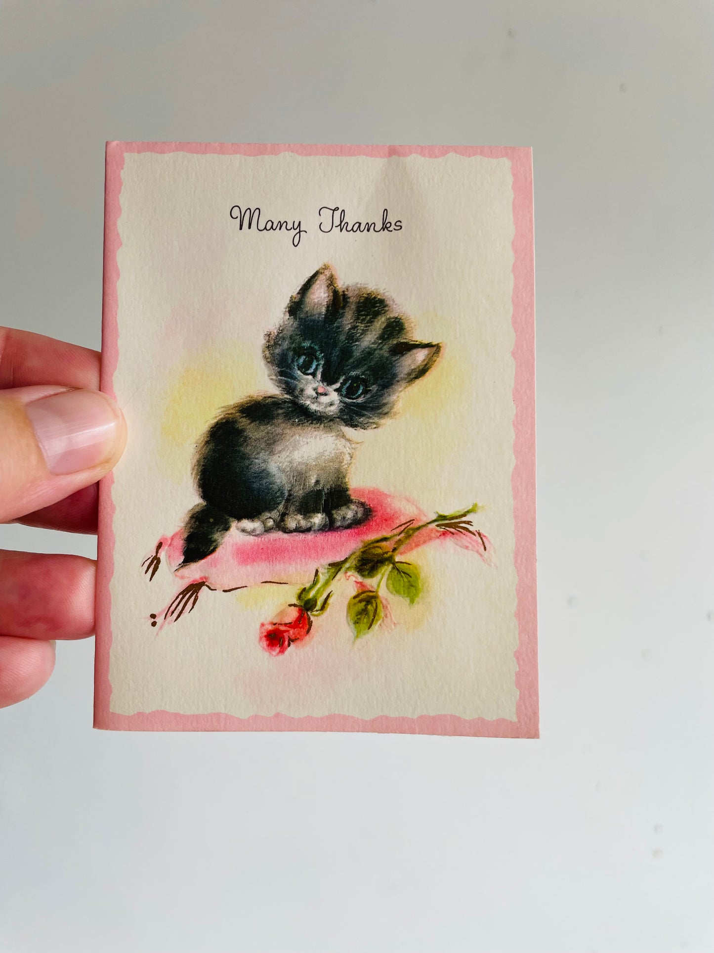 Vintage Box of Absolutely Adorable Unused Mini Cards - Thank You, Birthday, Shower, Wedding - Set of 10 with Envelopes
