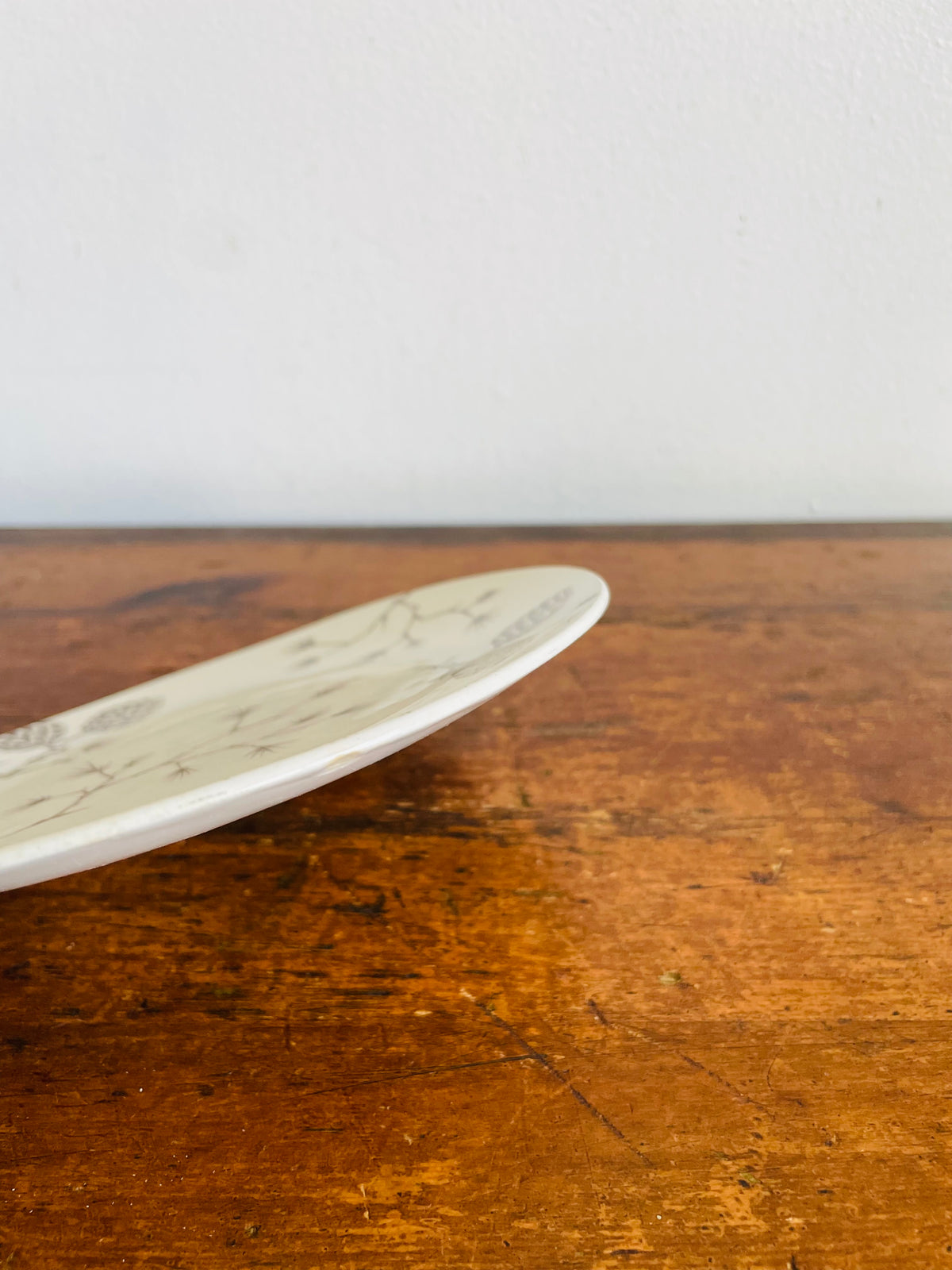 Vintage Wood & Sons "North Woods" Pattern Plate with Pinecone Design - Engraved by Hand - Made in England
