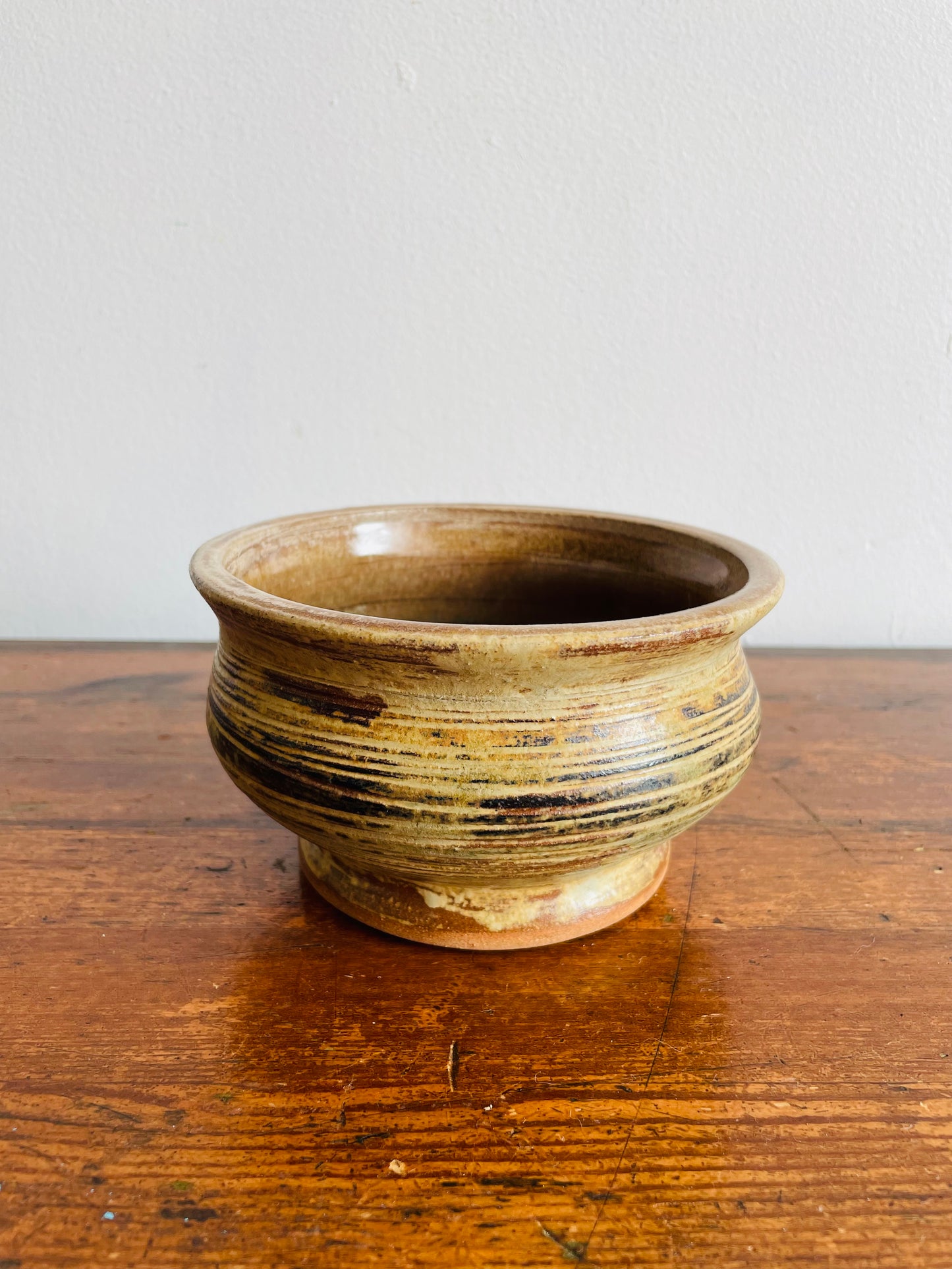 Studio Pottery Planter Pot Bowl in Shades of Neutral Browns