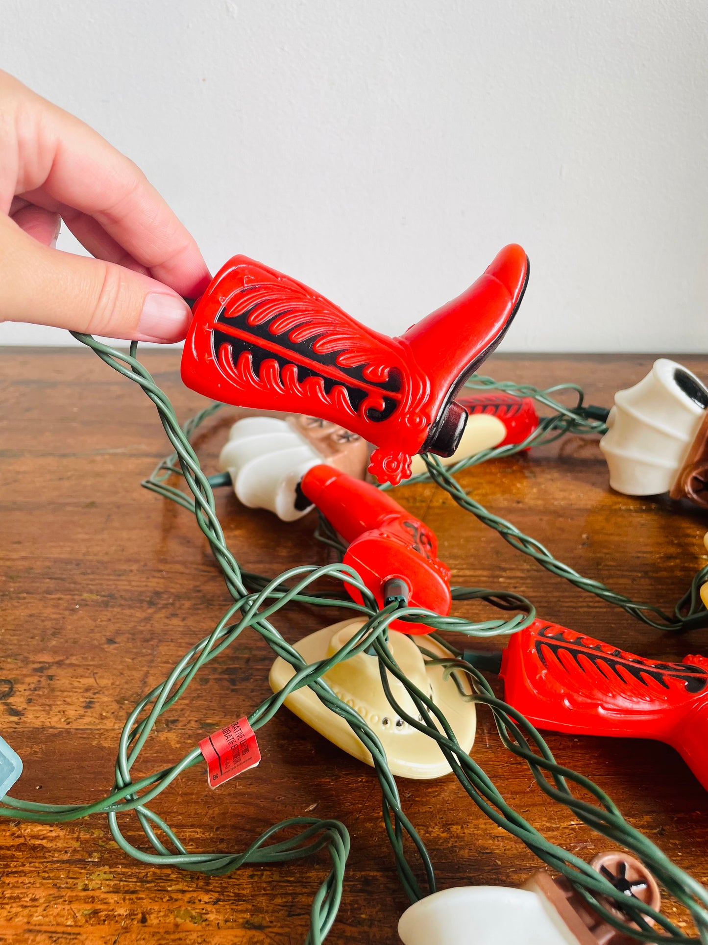 Vintage Alderbrook Western Cowboy Themed 10 Indoor Party String Lights - Box A (One Box) - One Bulb Needs Replacing