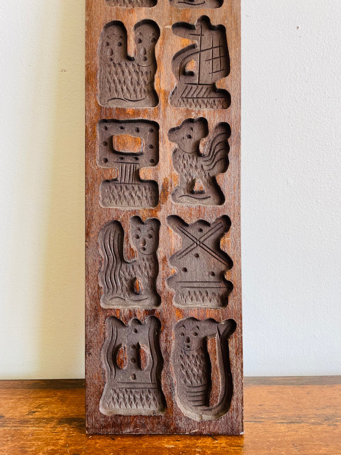 Vintage Large Hand Carved Wooden Dutch Cookie Mold - Speculaas or German Springerle Cookies