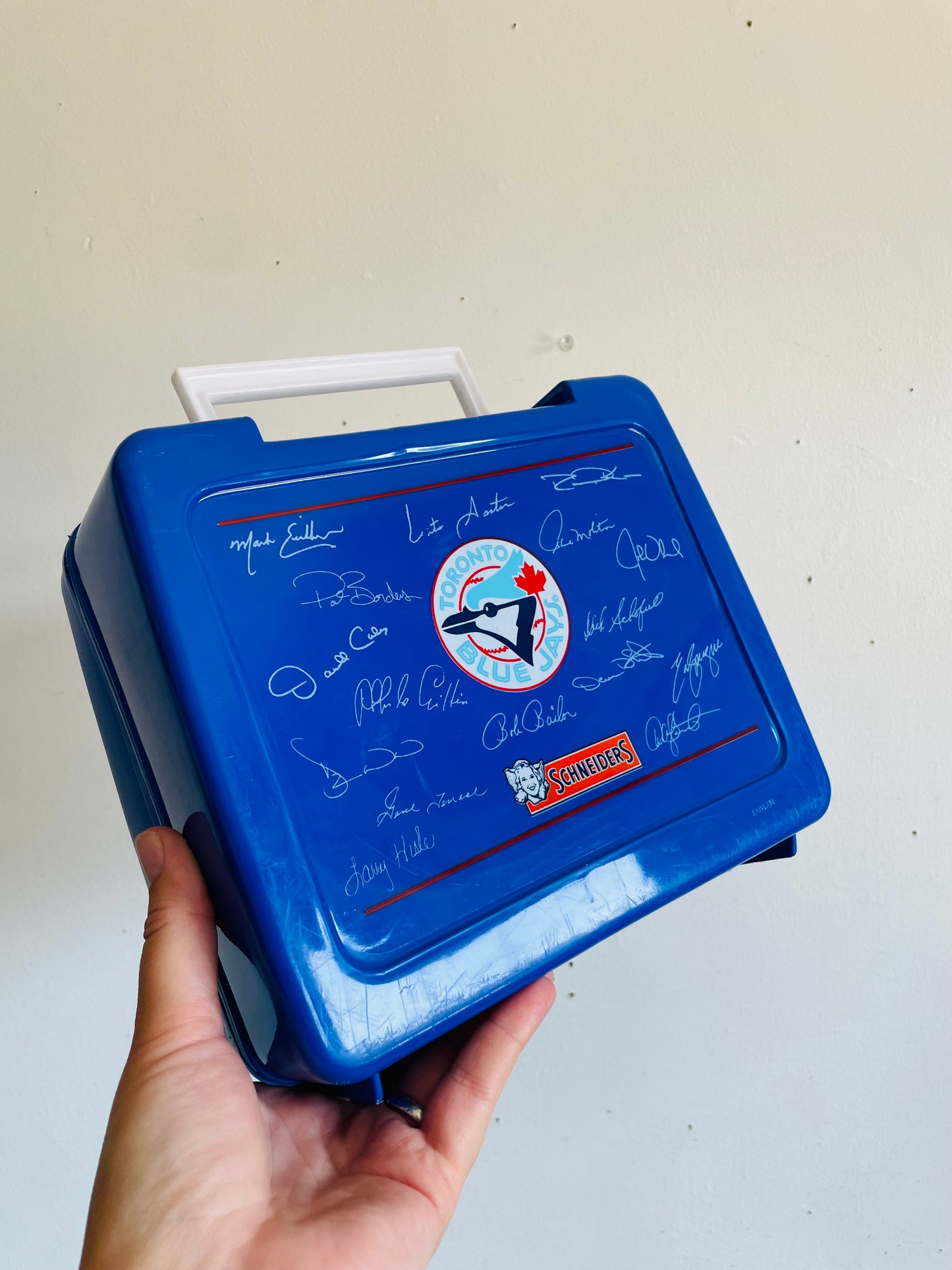 Vintage 1990s Promotional Toronto Blue Jays Baseball Plastic Lunch Box & Thermos - Neilson Dairy, Schneiders & Loblaws - Set of 2 Pieces