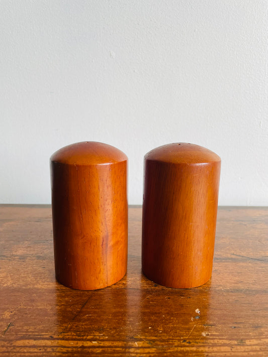 Mid-Century Modern Teak Wood Salt & Pepper Shakers