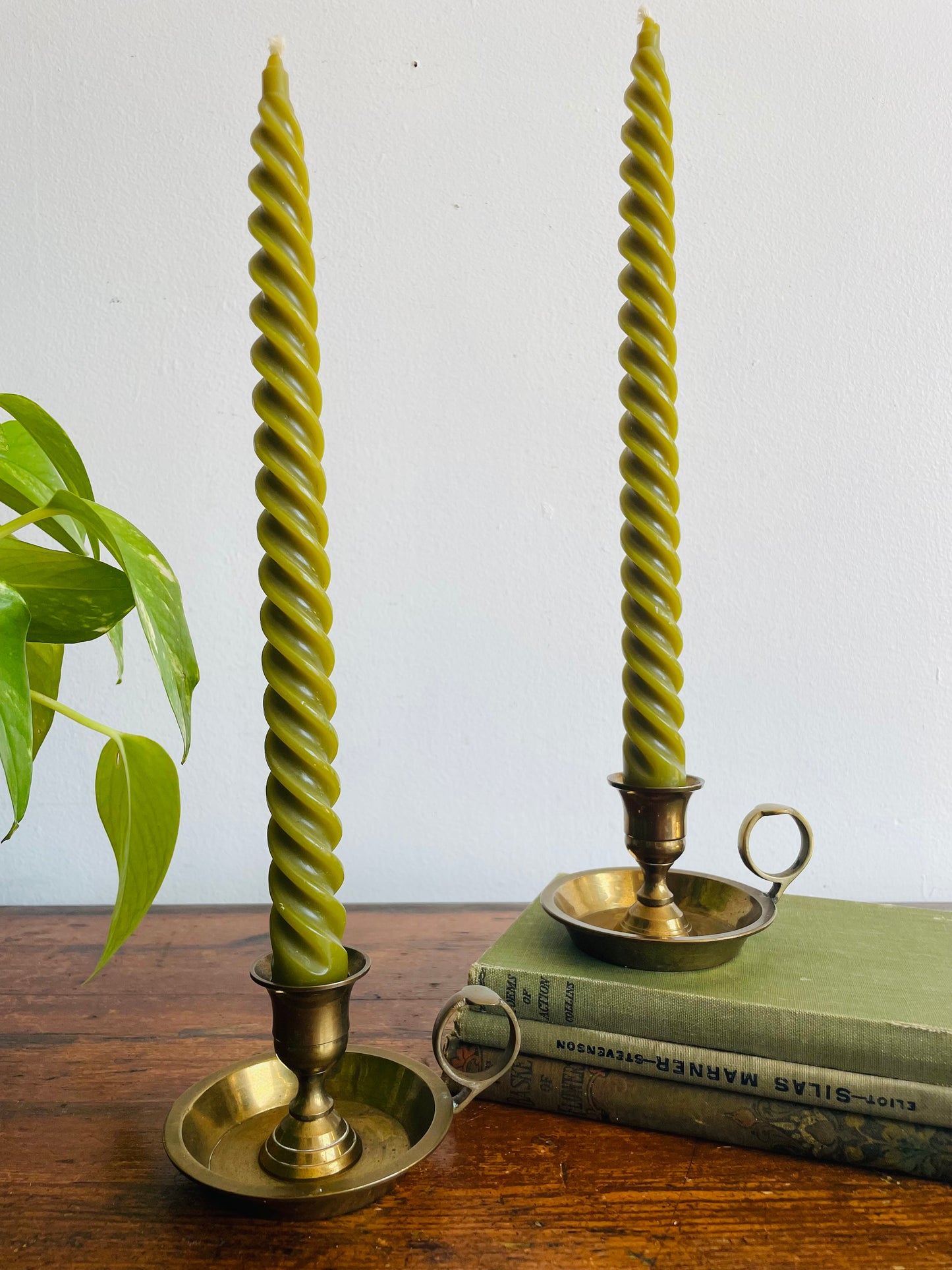 Solid Brass Chamberstick Candle Holders - Set of 2 - Made in India