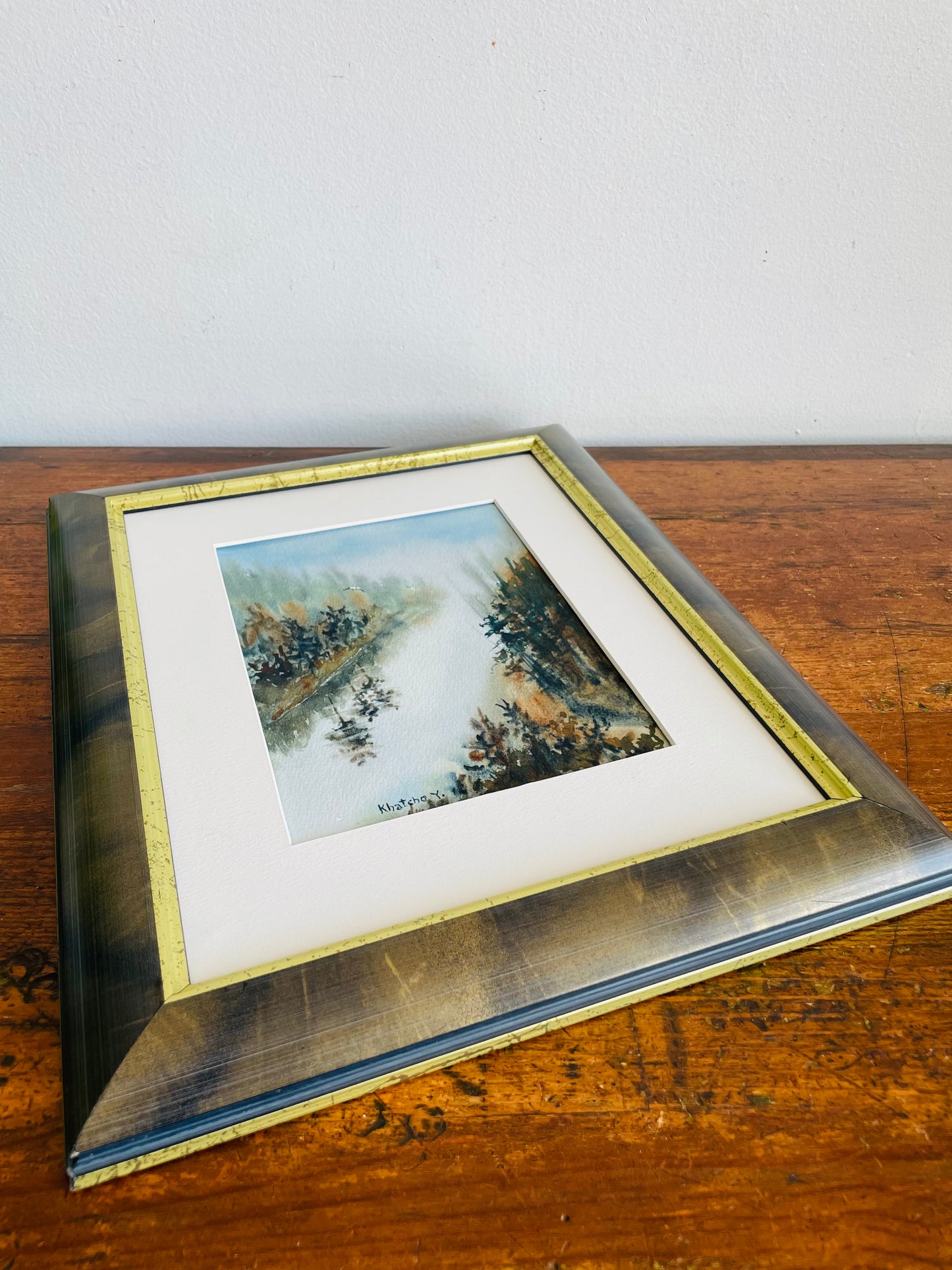 2012 Original Art Watercolour Painting of Eagle Canyon in Thunder Bay Ontario by Artist Khatcho Yazedjian