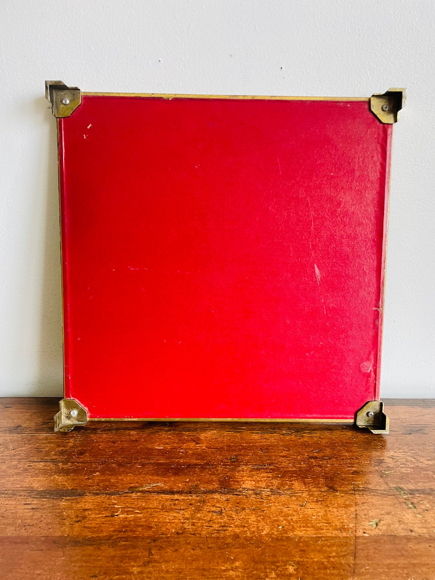 Footed Solid Brass Chessboard with Marbled Design - Great for a Game, Staging, Tray, Background, Etc.
