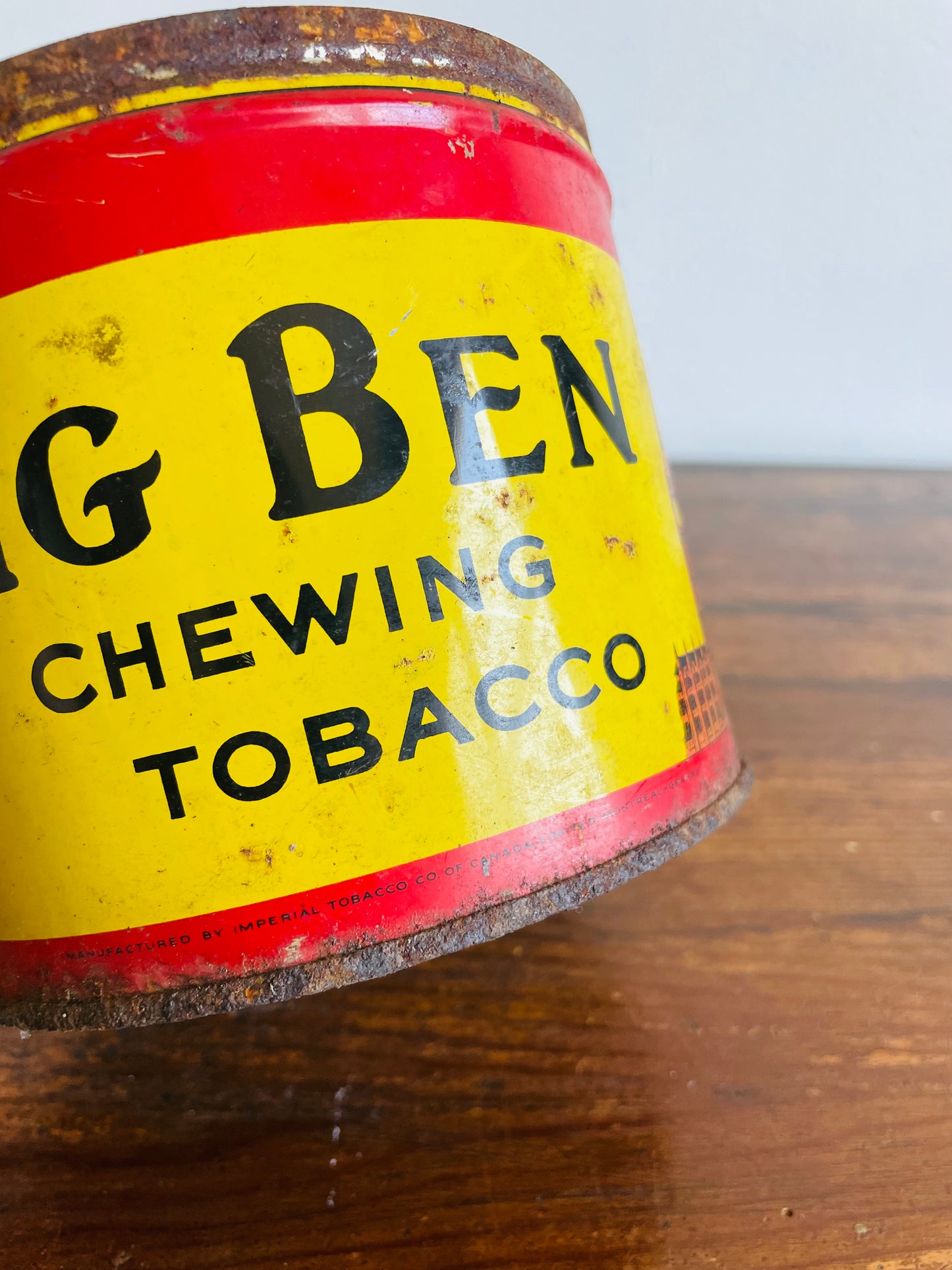 Big Ben Plug Chewing Tobacco Advertising Tin - Manufactured by Imperial Tobacco Co. of Canada Limited Montreal-Granby