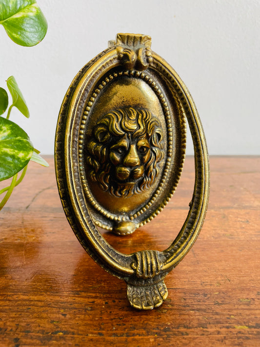 Vintage Solid Brass Lion Head Door Knocker (From 1928?)