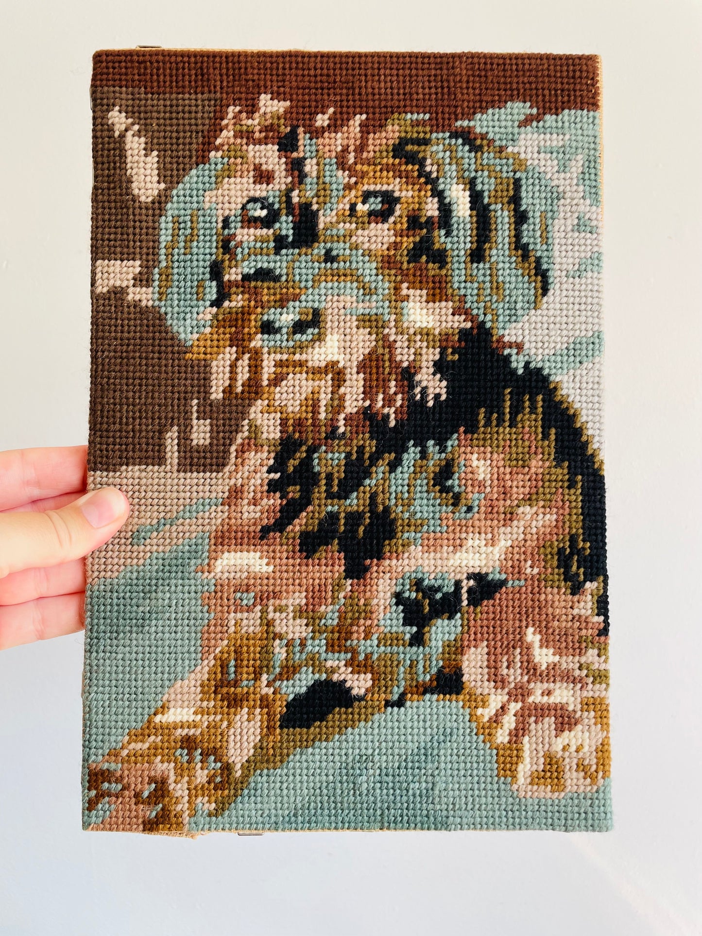 Needlepoint Embroidery Picture of Dachshund Dog