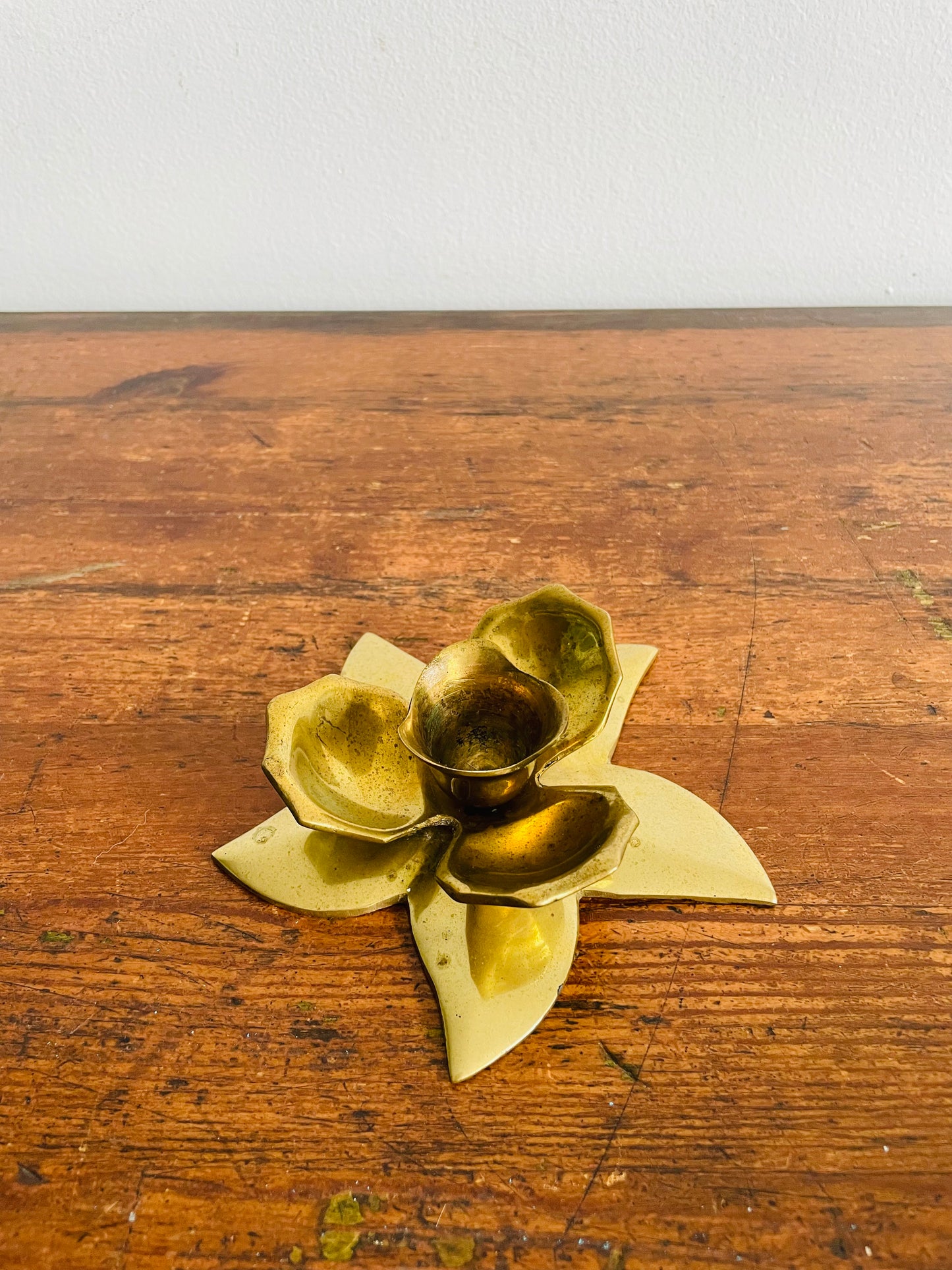 Brass Flower Petal Candle Holder