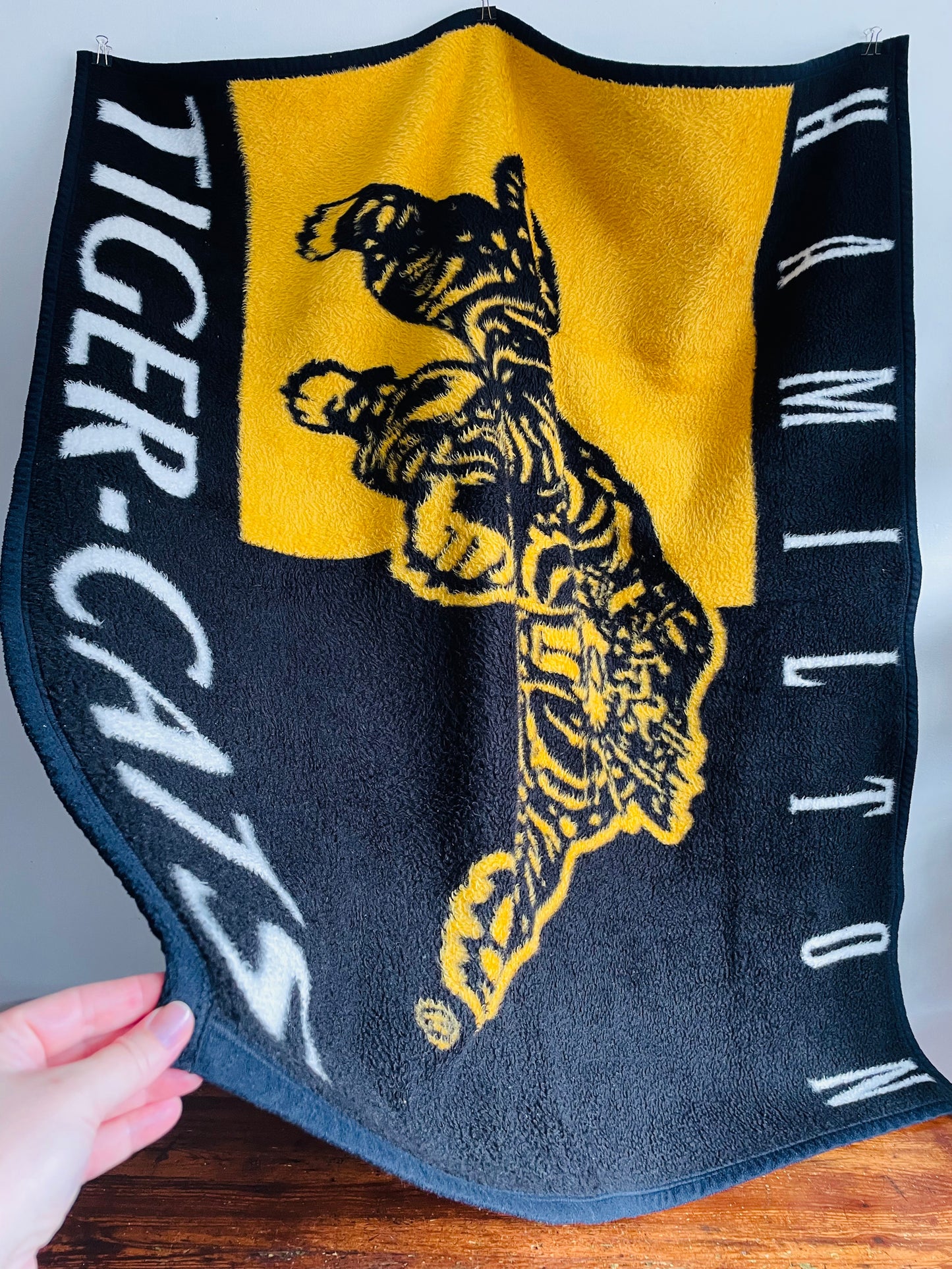 Vintage Bierderlack of America Hamilton Tiger Cats CFL Football Sports Team Blanket