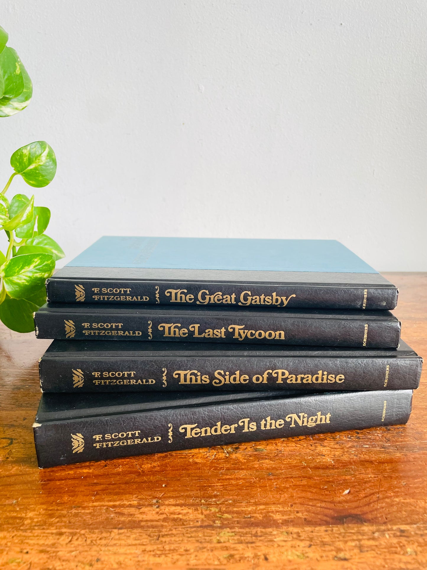 Vintage Collection of F. Scott Fitzgerald Hardcover Books - Set of 4 - The Great Gatsby, The Last Tycoon, Tender Is The Night, This Side of Paradise
