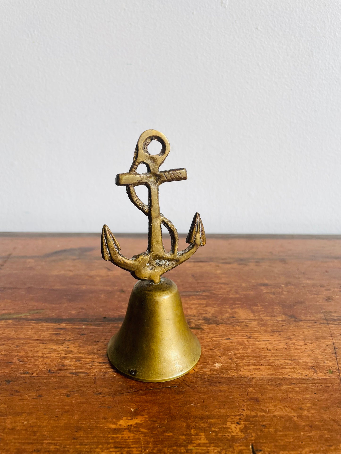 Solid Brass Nautical Bell with Ship Anchor Handle