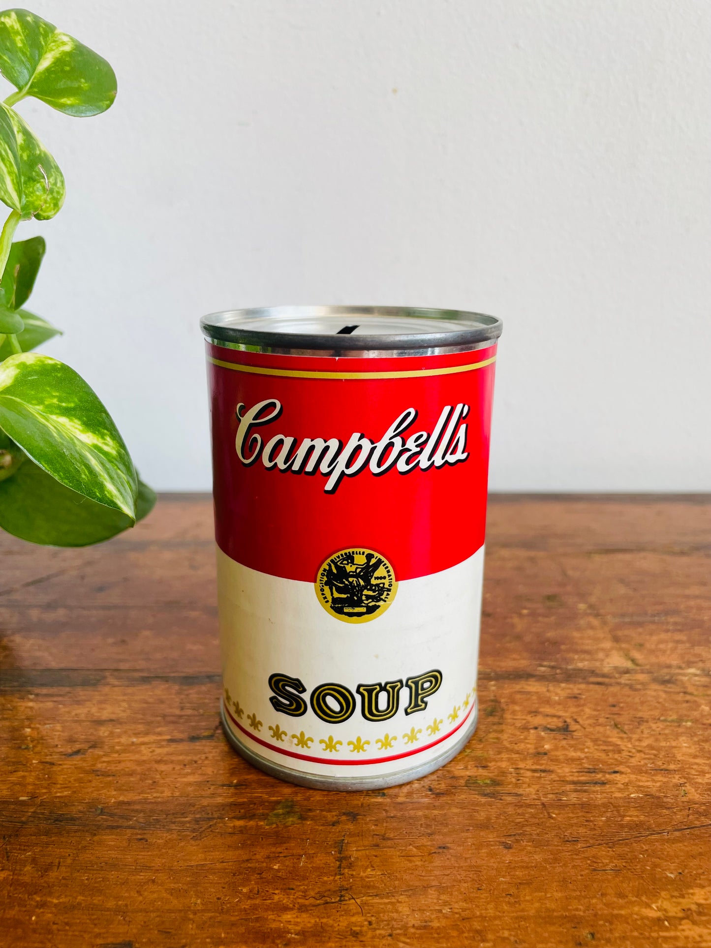 Vintage Campbell's Soup Tin Can Coin Money Piggy Bank - Fun Marketing Advertising