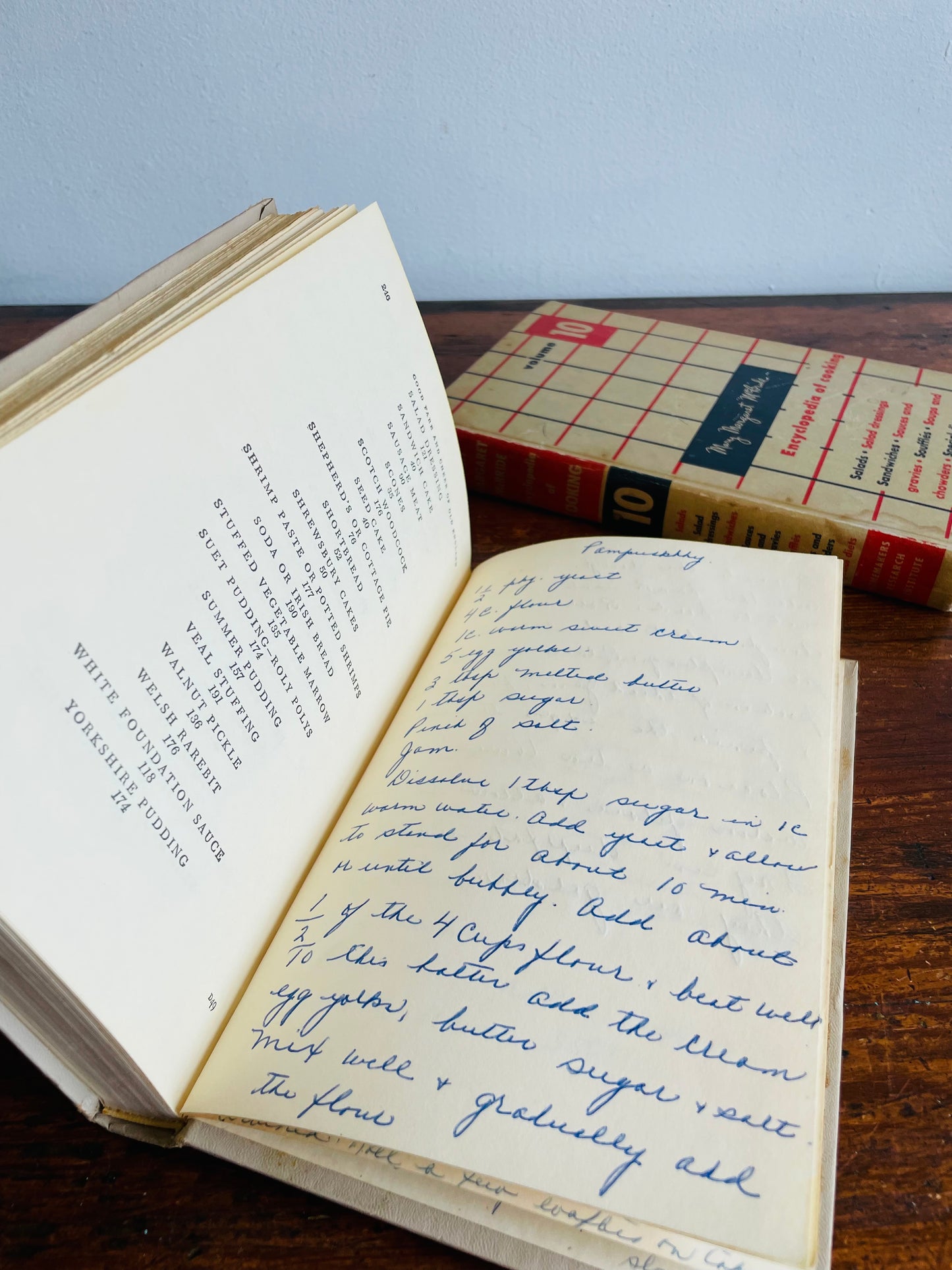 Hardcover Cookbook Bundle - The Good Fare and Cheer of Old England (1960) & Mary Margaret McBride Encyclopedia of Cooking Volume 10 (1958)