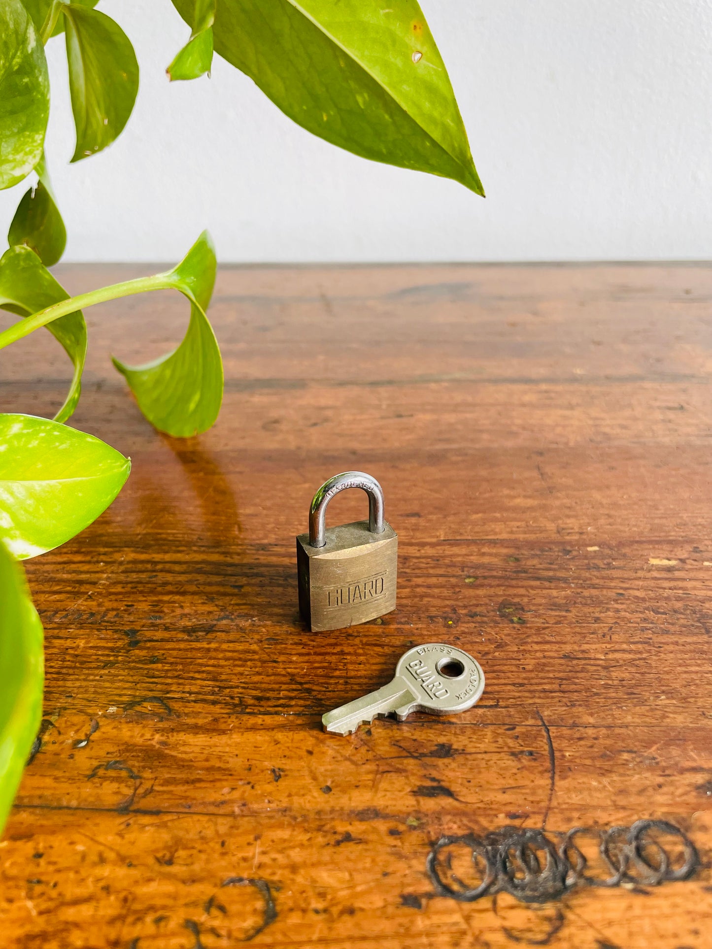 Miniature Guard Brass Padlock with Key