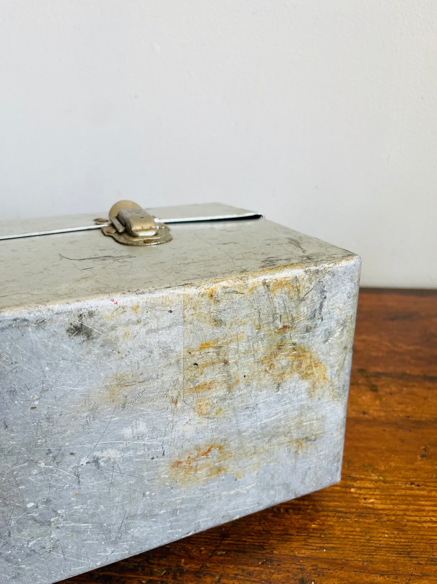Vintage L. May Mfg Aluminium Metal Silver Miner's Pail / Construction Lunchbox - Made in Sudbury, Ontario