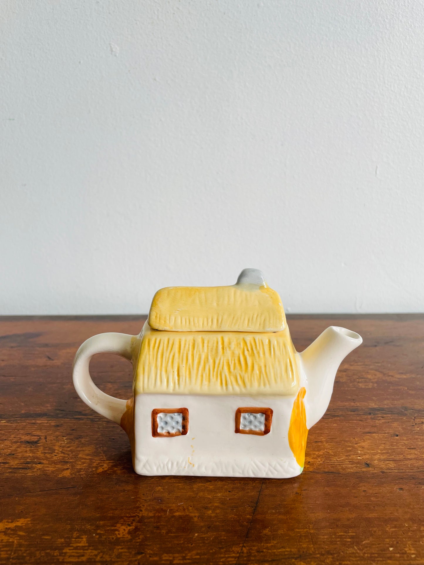 Miniature & Adorable Teapot - Country Cottage with Yellow Thatched Roof