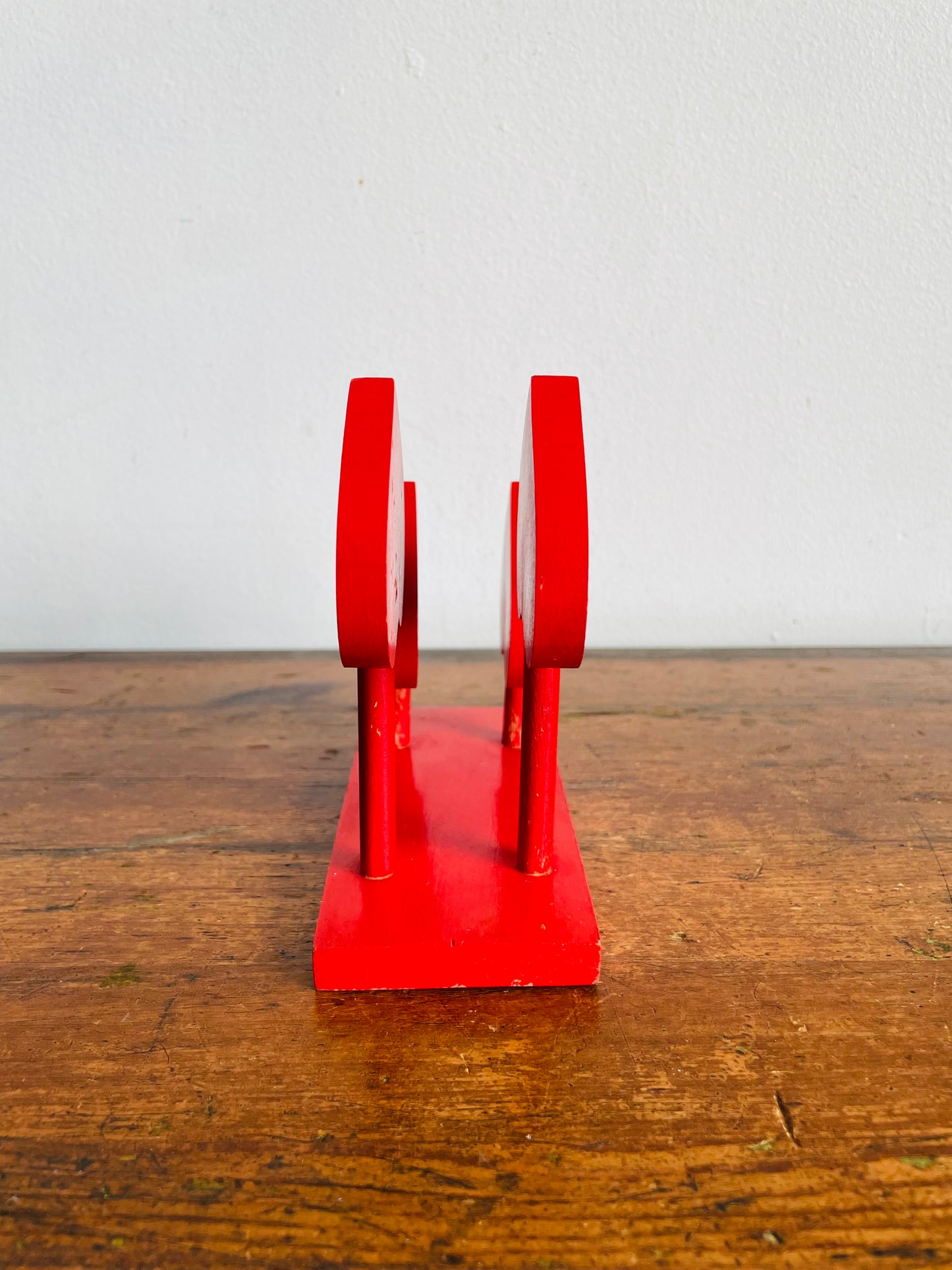Vintage Aarikka Finland Red Wood Napkin Holder with Spade Heart Design - Finnish Scandinavian Scandi Kitchen