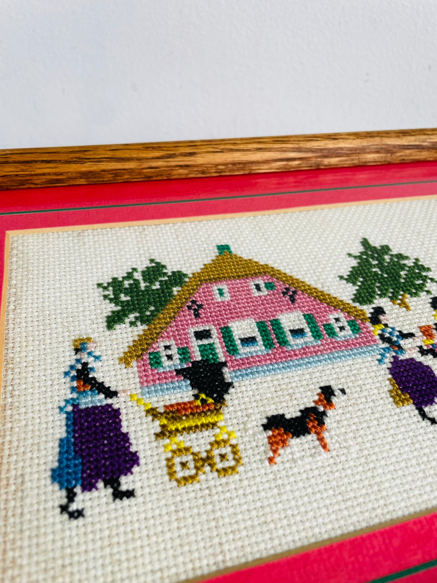 Vintage 1984 "Summer Dance in Holland" Needlepoint Embroidery Picture