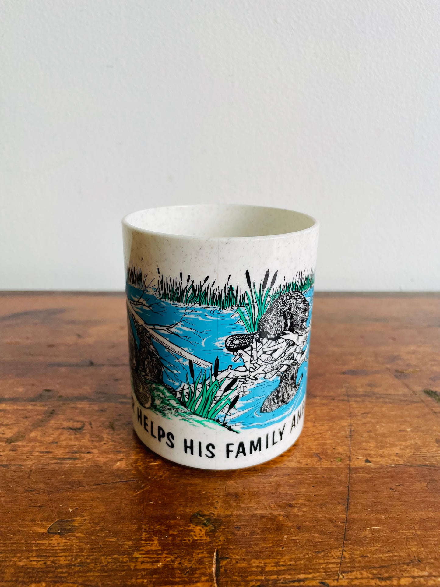 A Beaver Helps His Family and Friends Plastic Mug - Duracraft Made in Canada by Precisioncraft