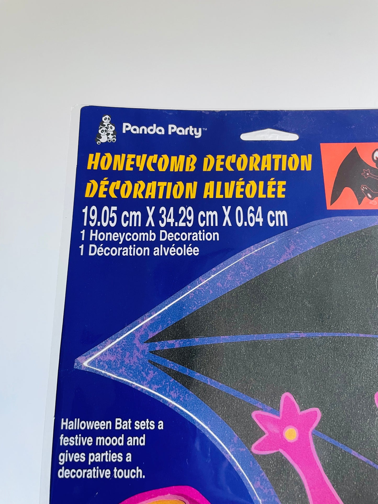 Brand New Vintage Panda Party Honeycomb Decoration - Hanging Halloween Bat #1