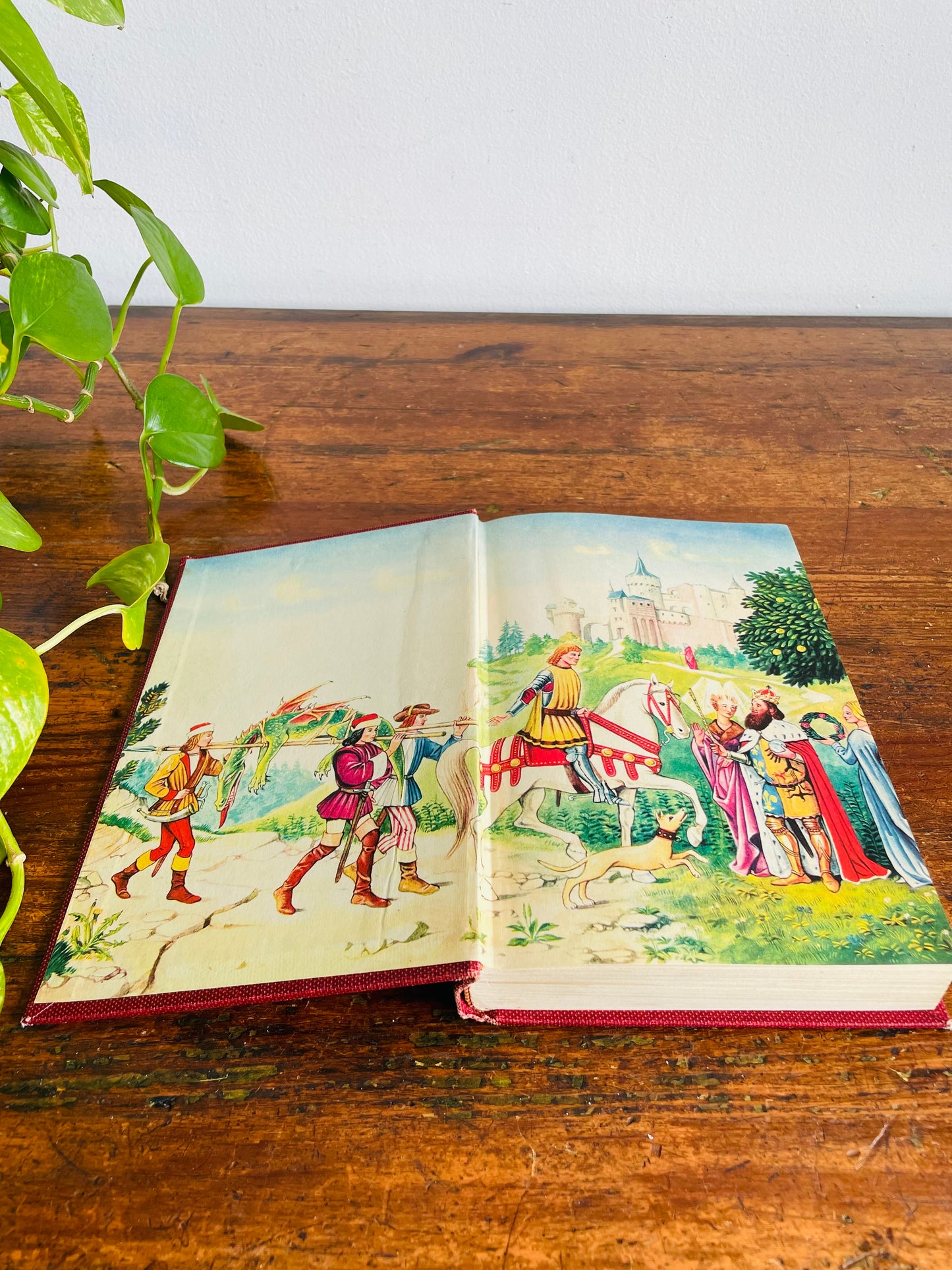 Vintage Grimms' Fairy Tales Hardcover Book in Cardboard Sleeve Holder - Illustrated by Fritz Kredel (1945)