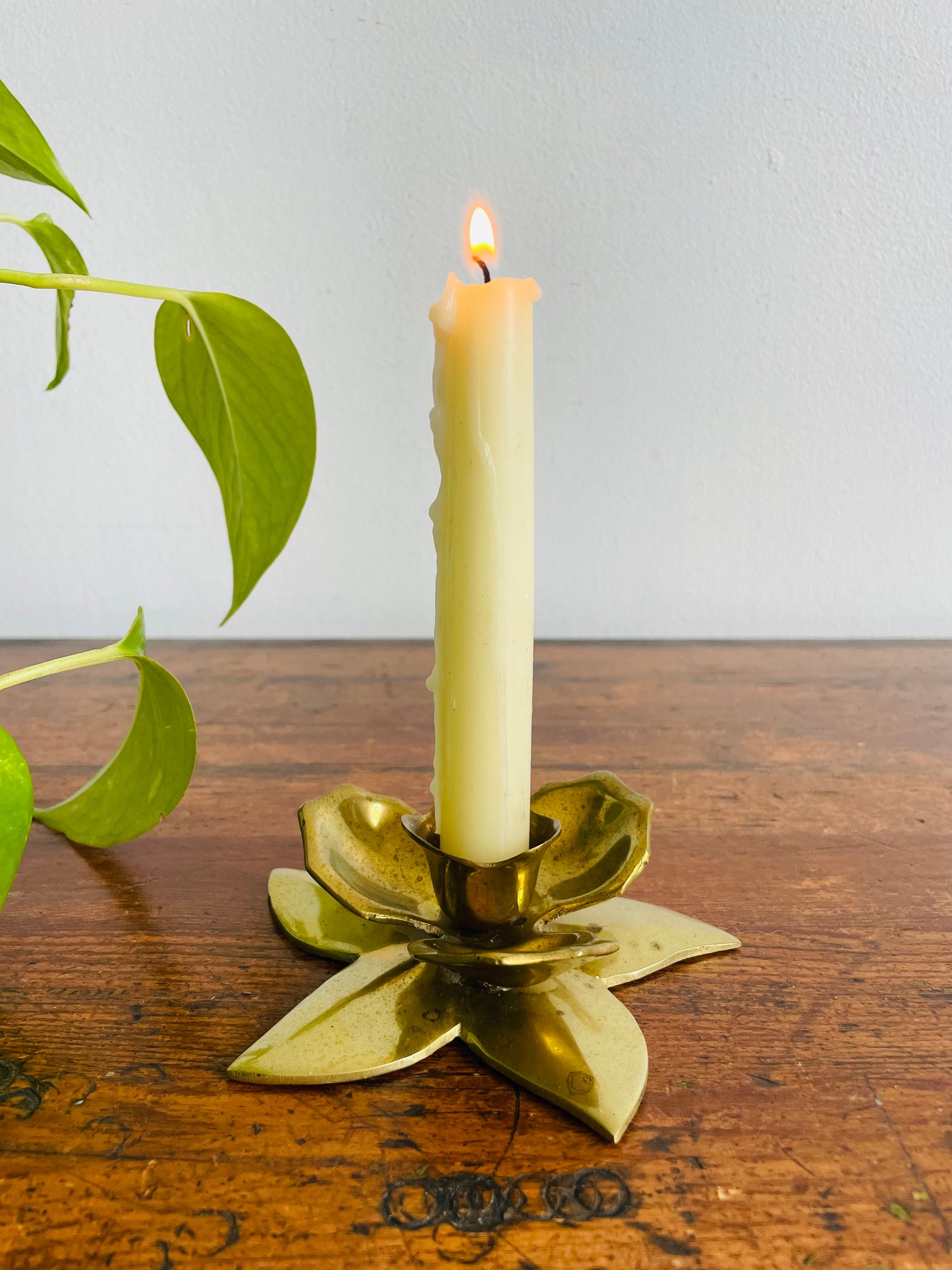 Brass Flower Petal Candle Holder