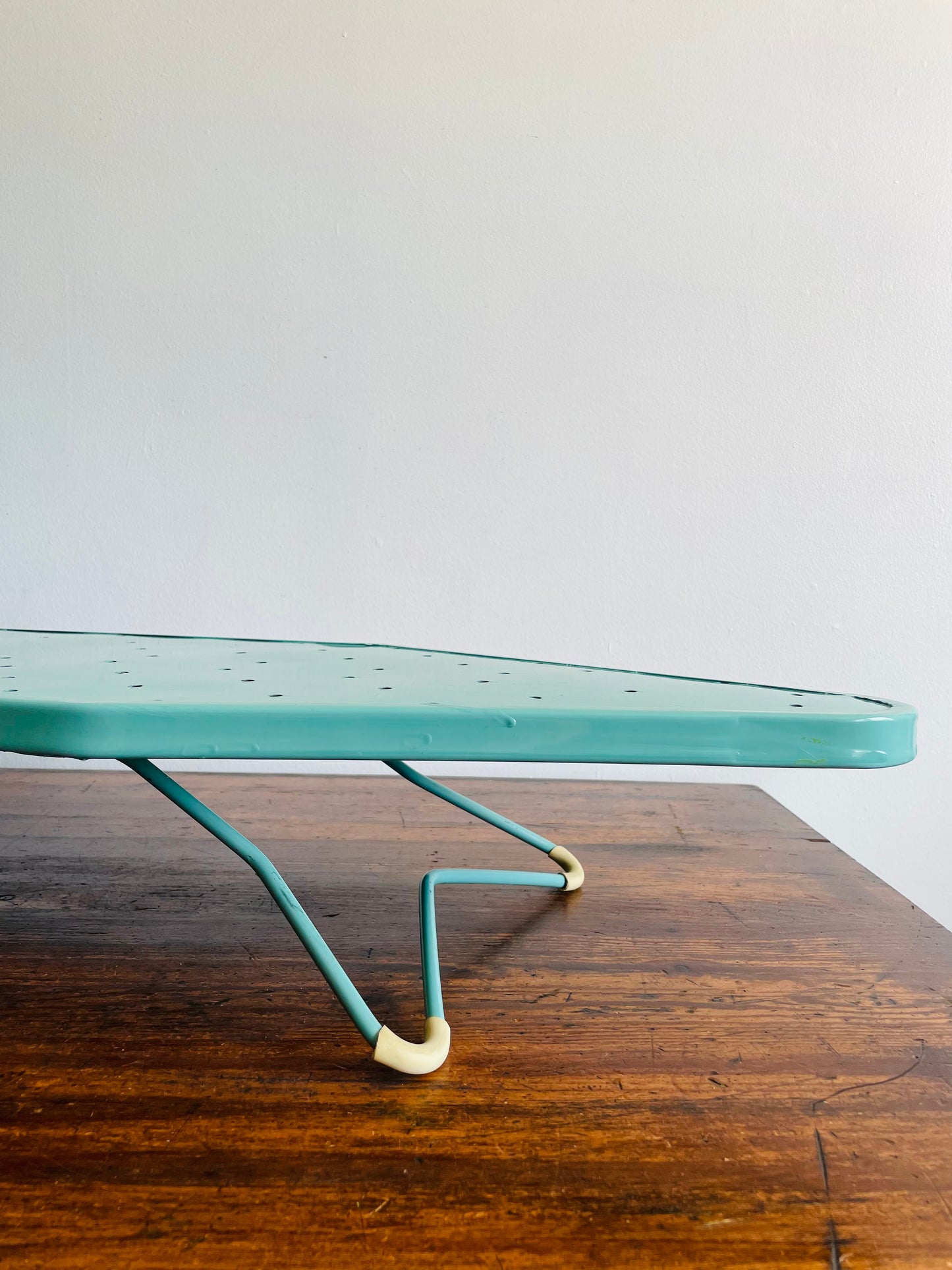 Portable Tabletop Turquoise Enamelled Metal Ironing Board #1 - Meyer-Bilt Products Made in Chicago USA