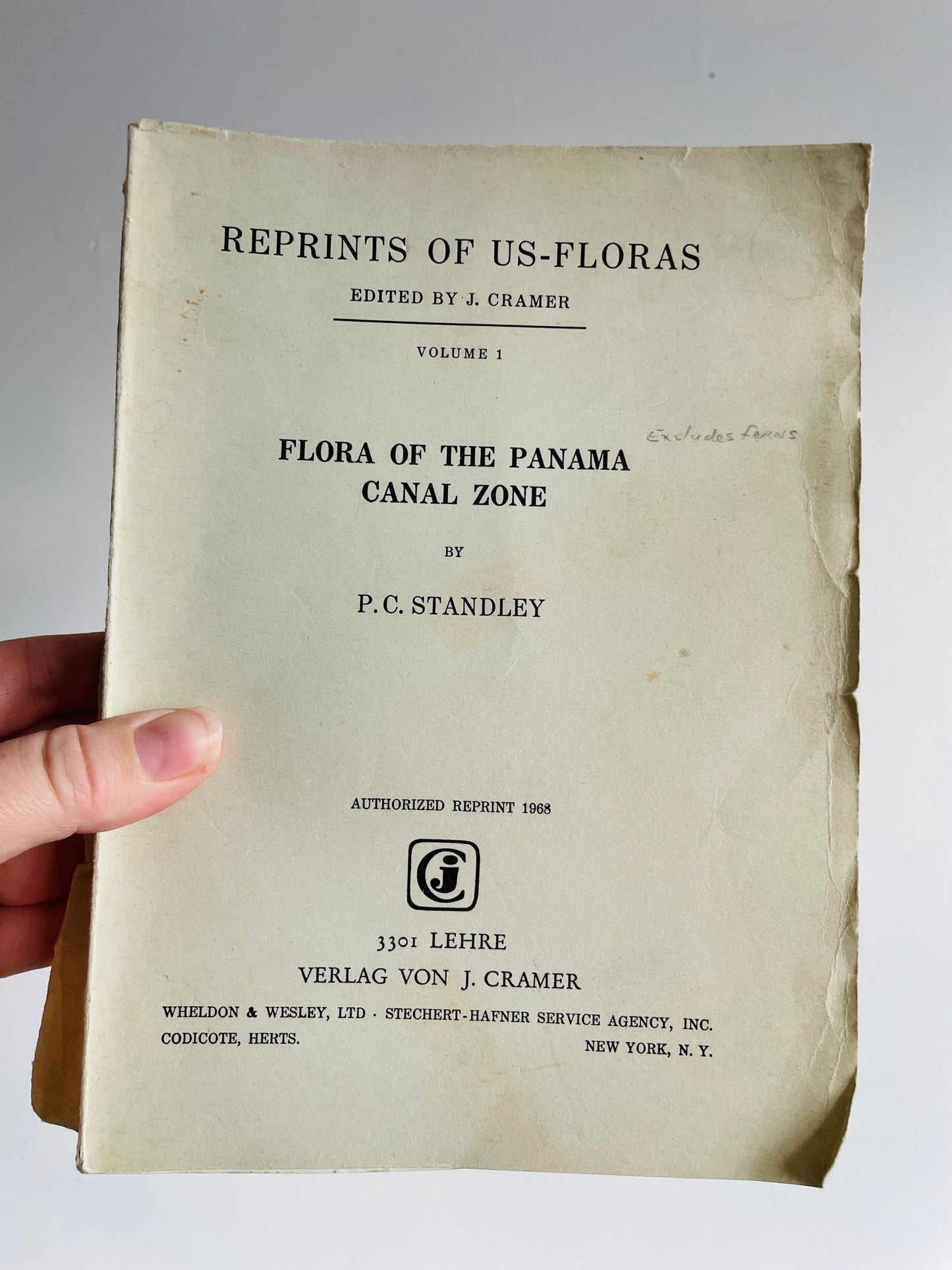 Flora of the Panama Canal Zone by P.C. Standley - Reprints of US Floras Volume 1  Paperback Book (1968)