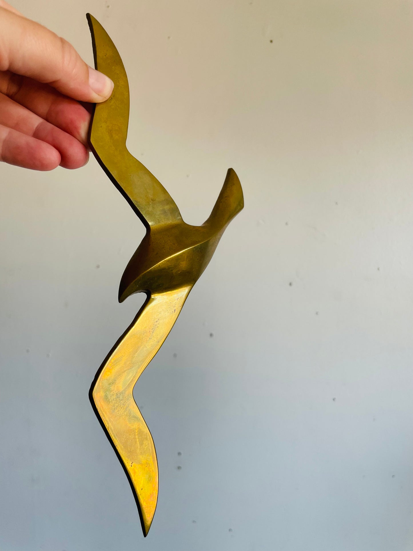 Vintage Solid Brass Flying Seagull Bird - Wall Hanging Decor