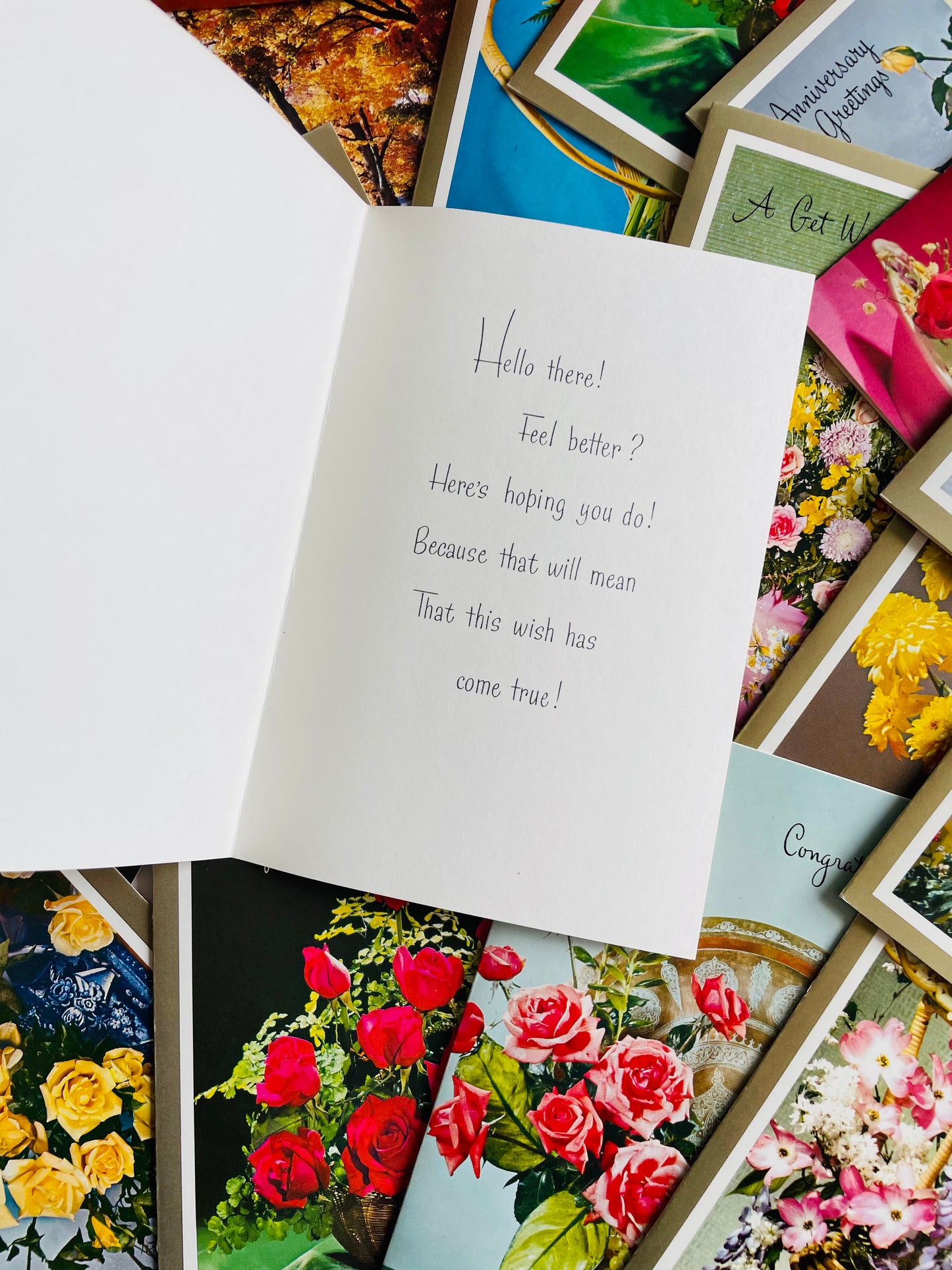 Vintage Box of Unused Assorted Greeting Cards for All Occasions - Floral, Kitten & Nature Theme - Set of 18 with Envelopes